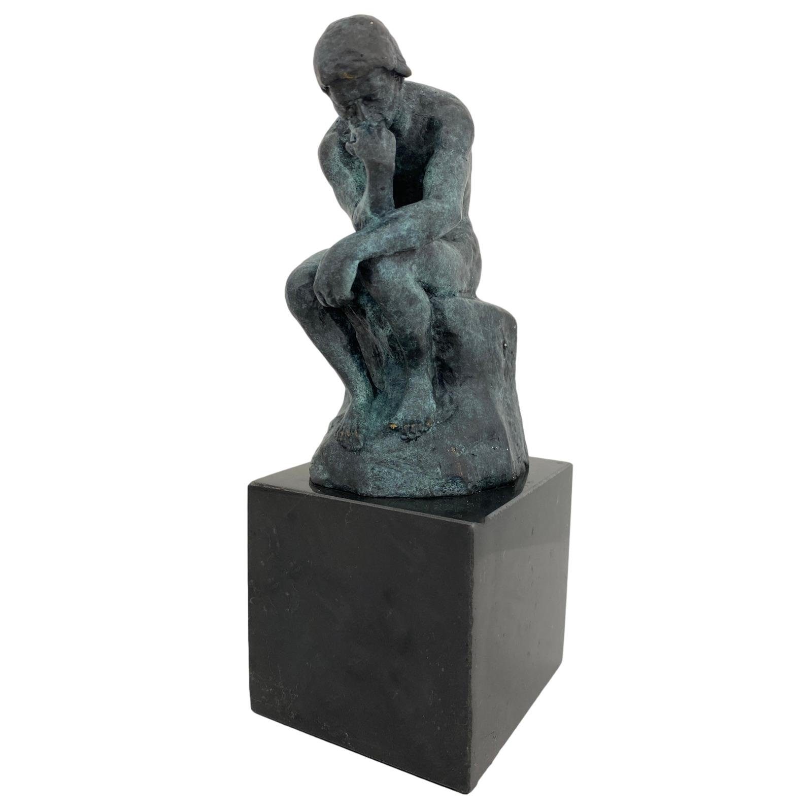 Bronzeskulptur Rodin Skulptur coloriert Mann Bronzefigur Aubaho Bronze der Denker nach