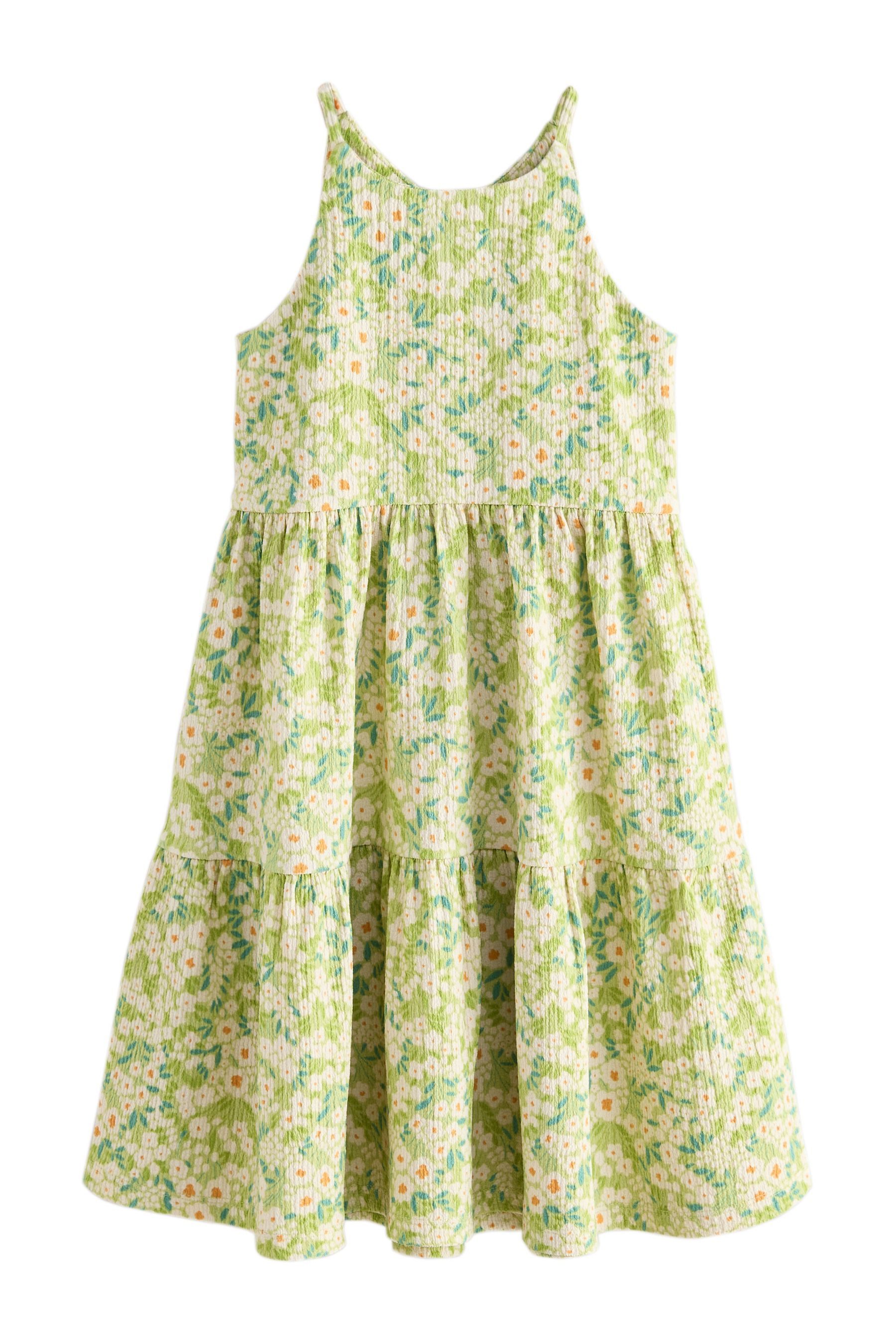 Next Trägerkleid Sommerkleid mit Trägern und Knitteroptik (1-tlg)