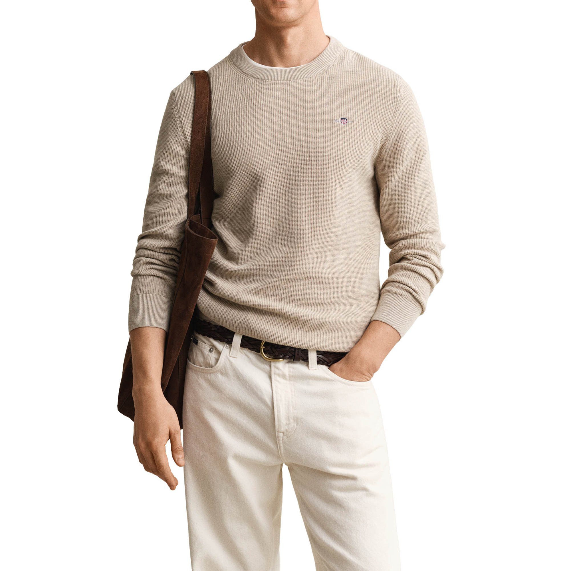 Gant Sweatshirt Herren Strickpullover 1er Pack Baumwolle (Packung, 1er Pack)
