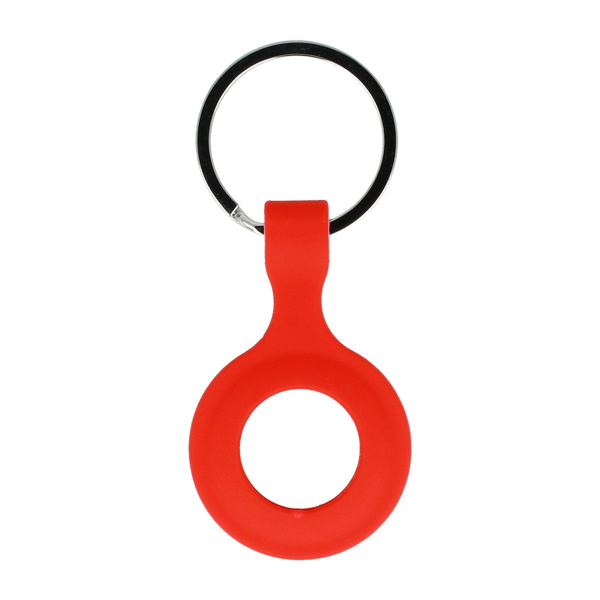 cofi1453 Schlüsselanhänger Silikon Case für AirTag Schutz Hülle Cover Schlüsselanhänger Apple AirTag Cover Case Tracker Tasche Weiß rot