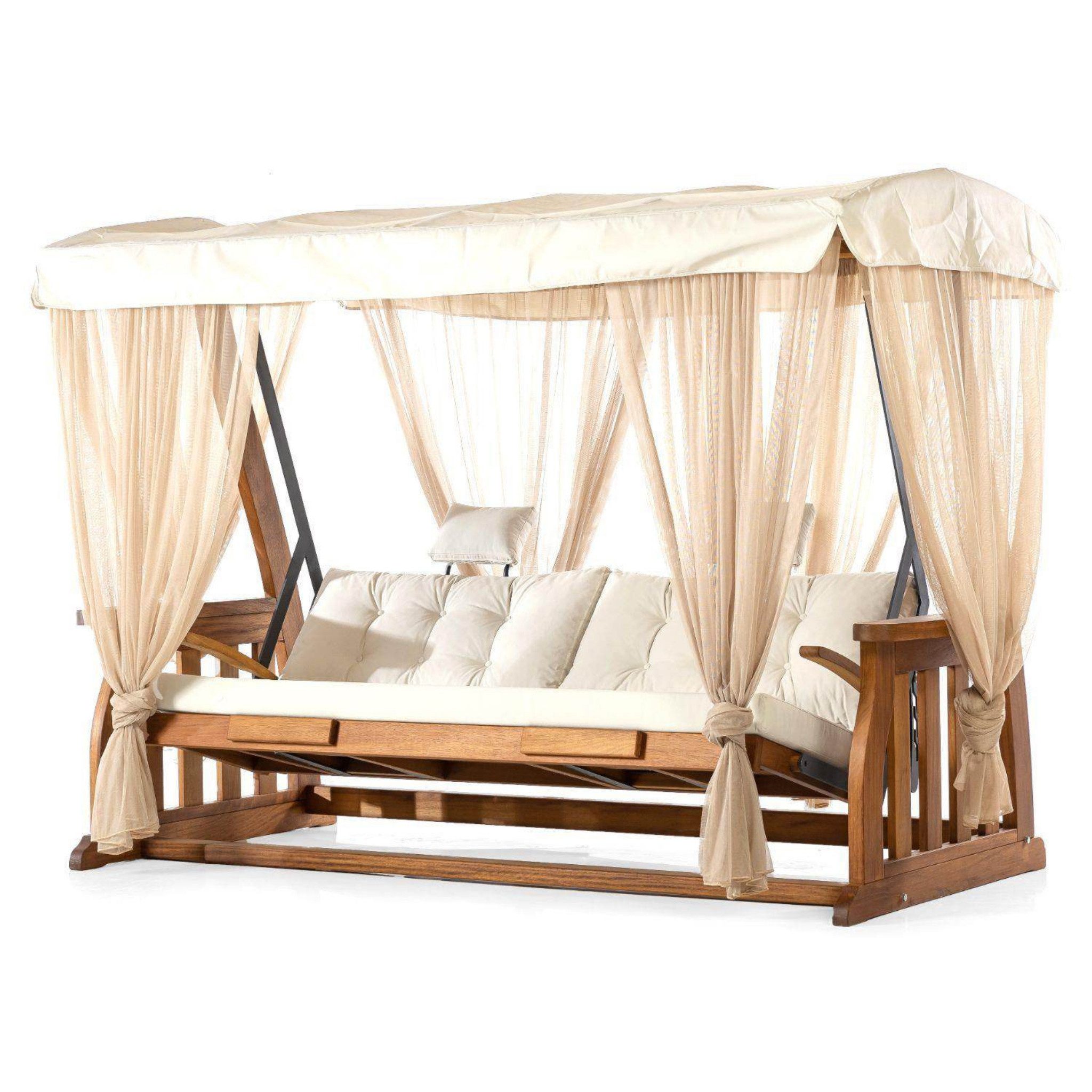 gowoll Hollywoodschaukel Majestic XL Holz Gartenschaukel, 2-Sitzer