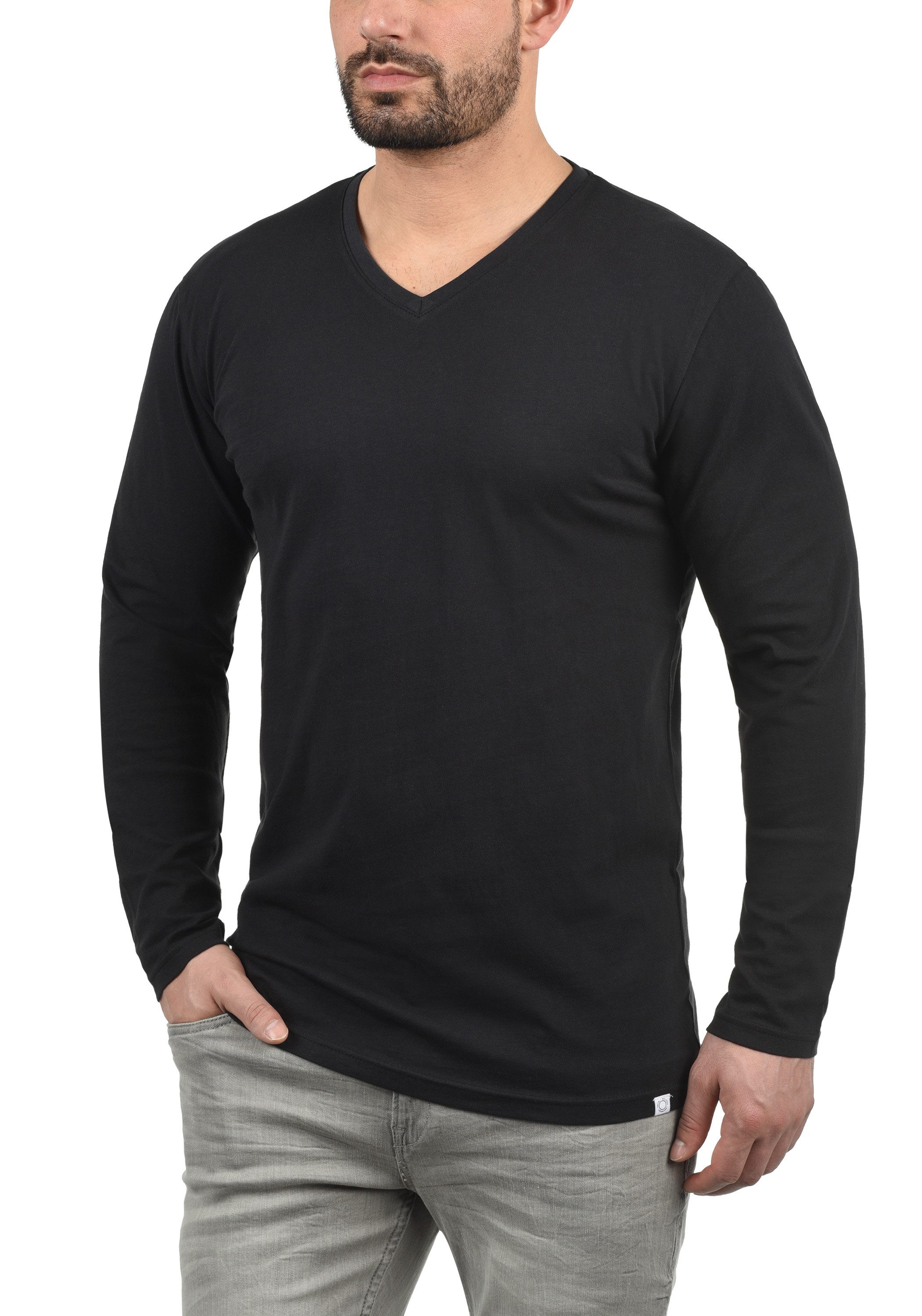 !Solid Langarmshirt SDBeda Longsleeve mit V-Ausschnitt günstig online kaufen
