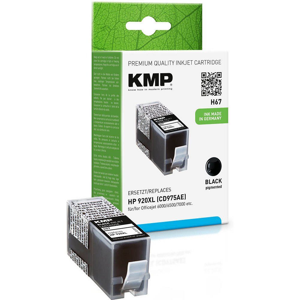black KMP Tintenpatrone H67 ERSETZT HP - 1 (1-tlg) 920XL Tinte