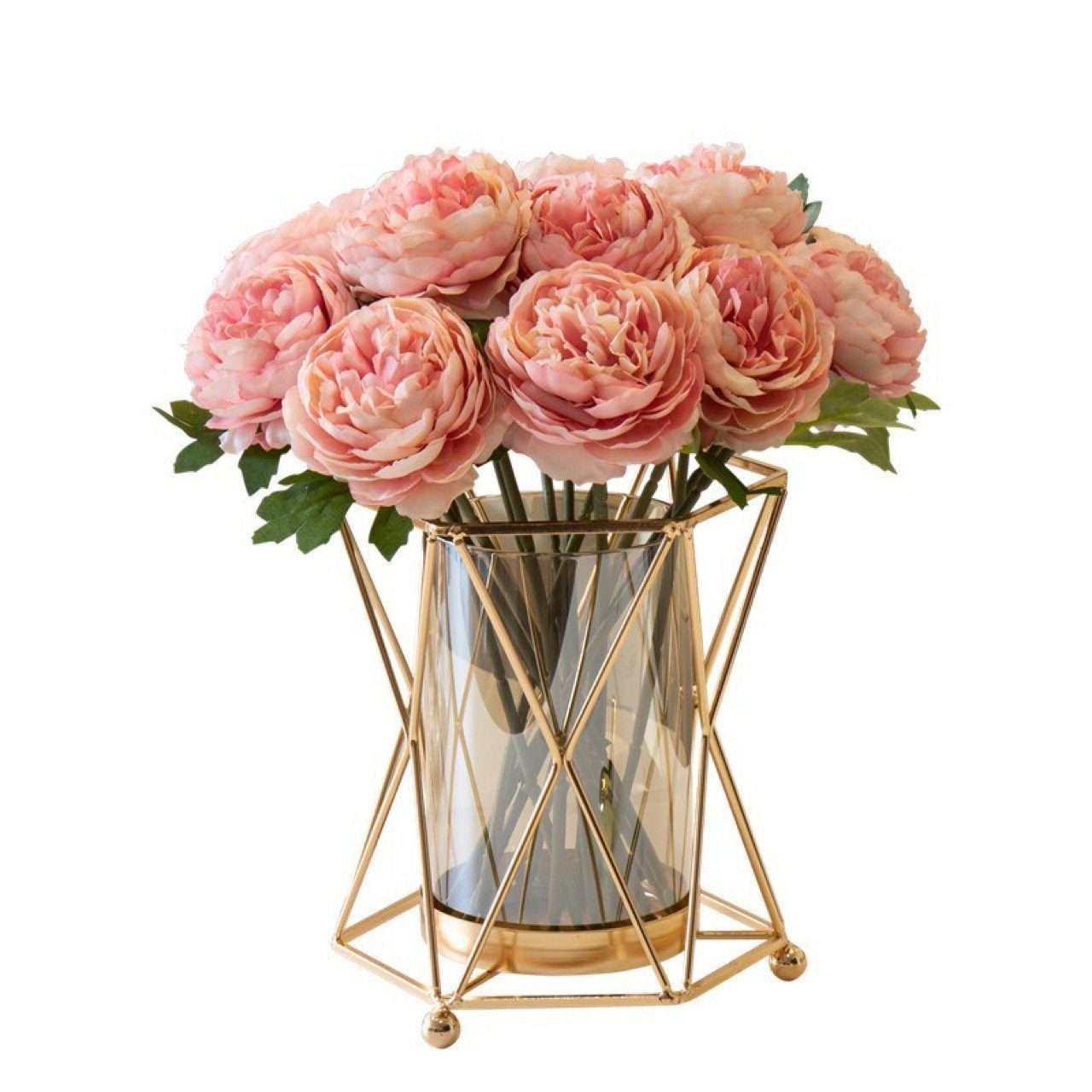 FELIXLEO Dekovase Blumenvase Glas Reagenzgläser Für Blumen Vasen Mit Metall Ständer (3 St)