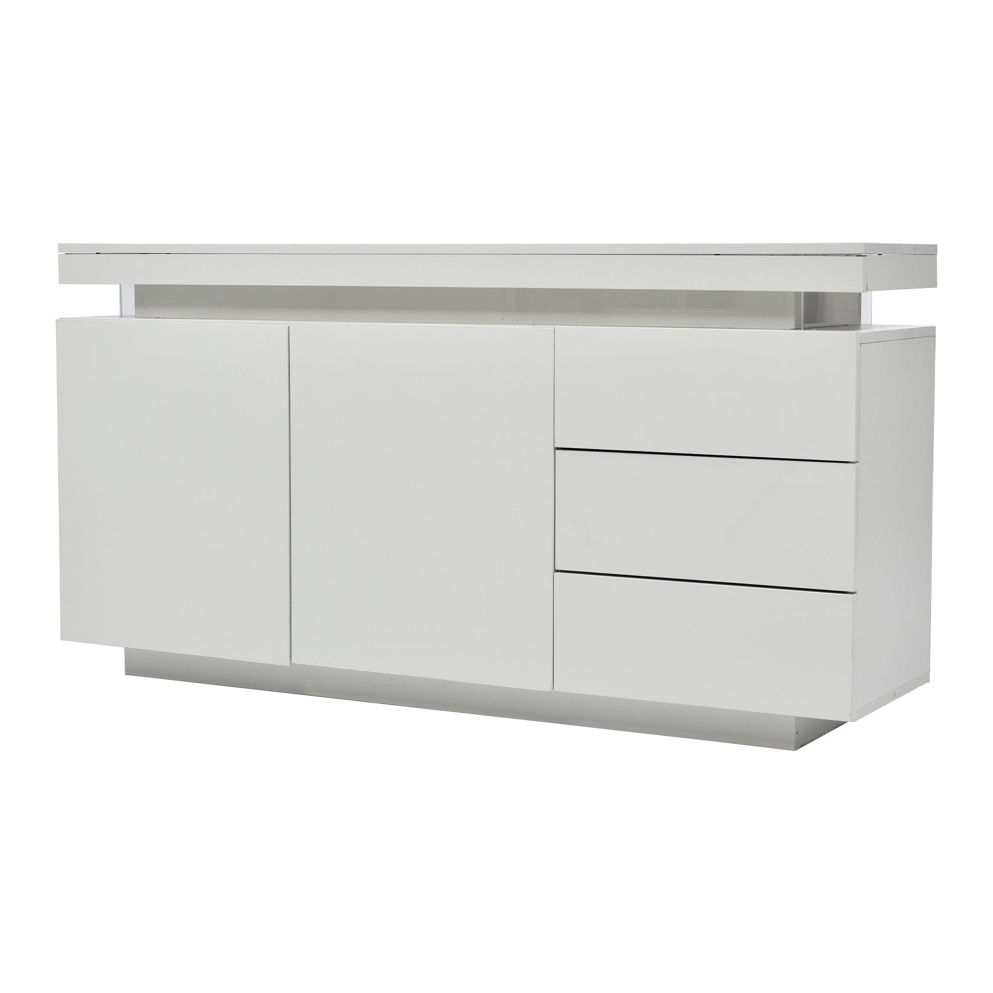 Celya TV-Schrank Sideboard TV-Schrank mit LED Licht Grifflose 2 Türen 3 Schubladen Standschrank Kommode Highboard – Bild 4 von 5