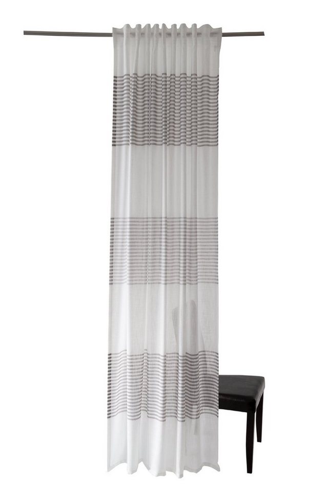 Vorhang, HOMING, Lichtschutz, Homing Schlaufenschal Melvin 140x245 Vorhang  halbtransparent grau