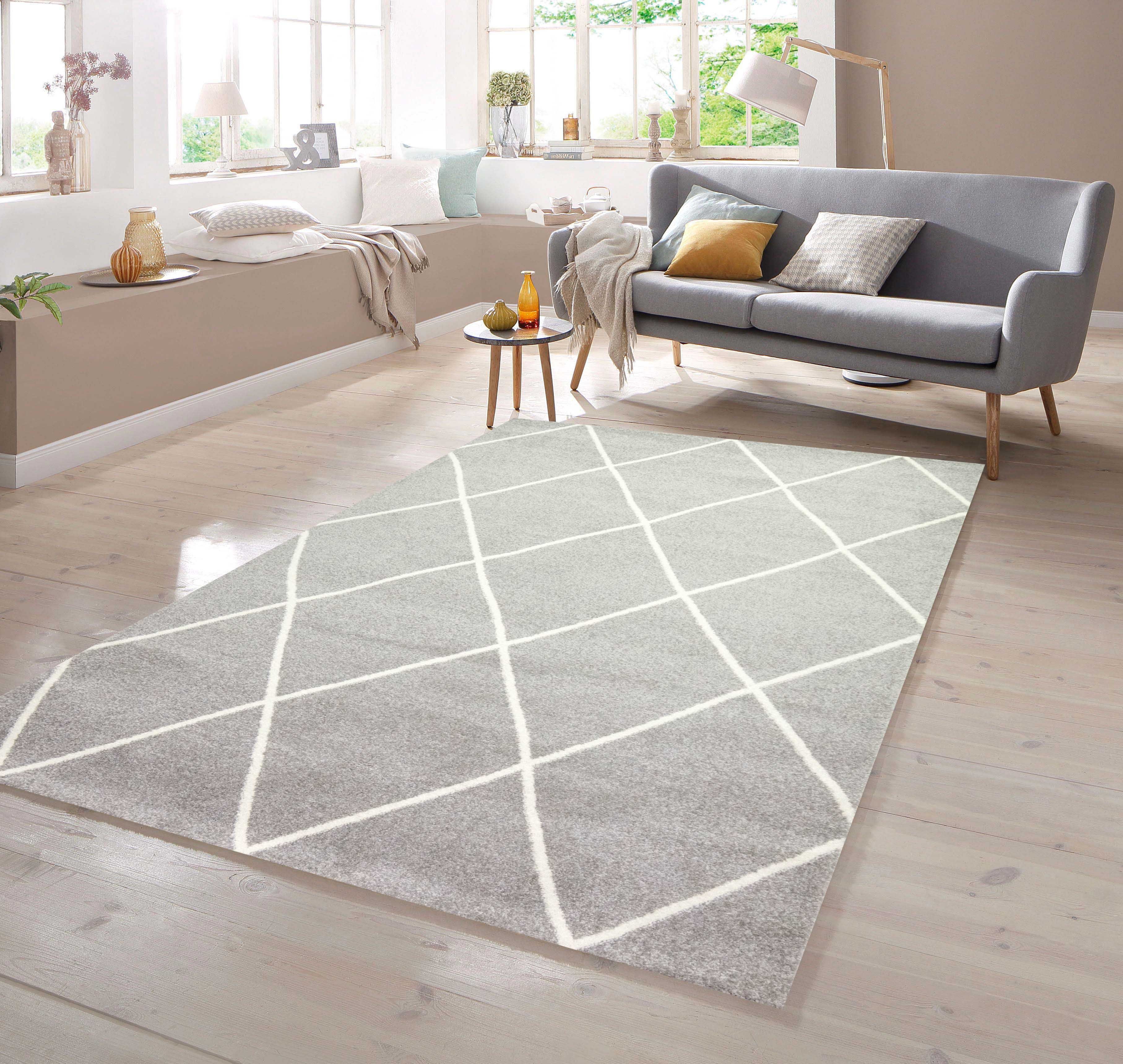 TeppichHome24 Teppich Teppich Skandinavischer Stil Rautenmuster günstig online kaufen
