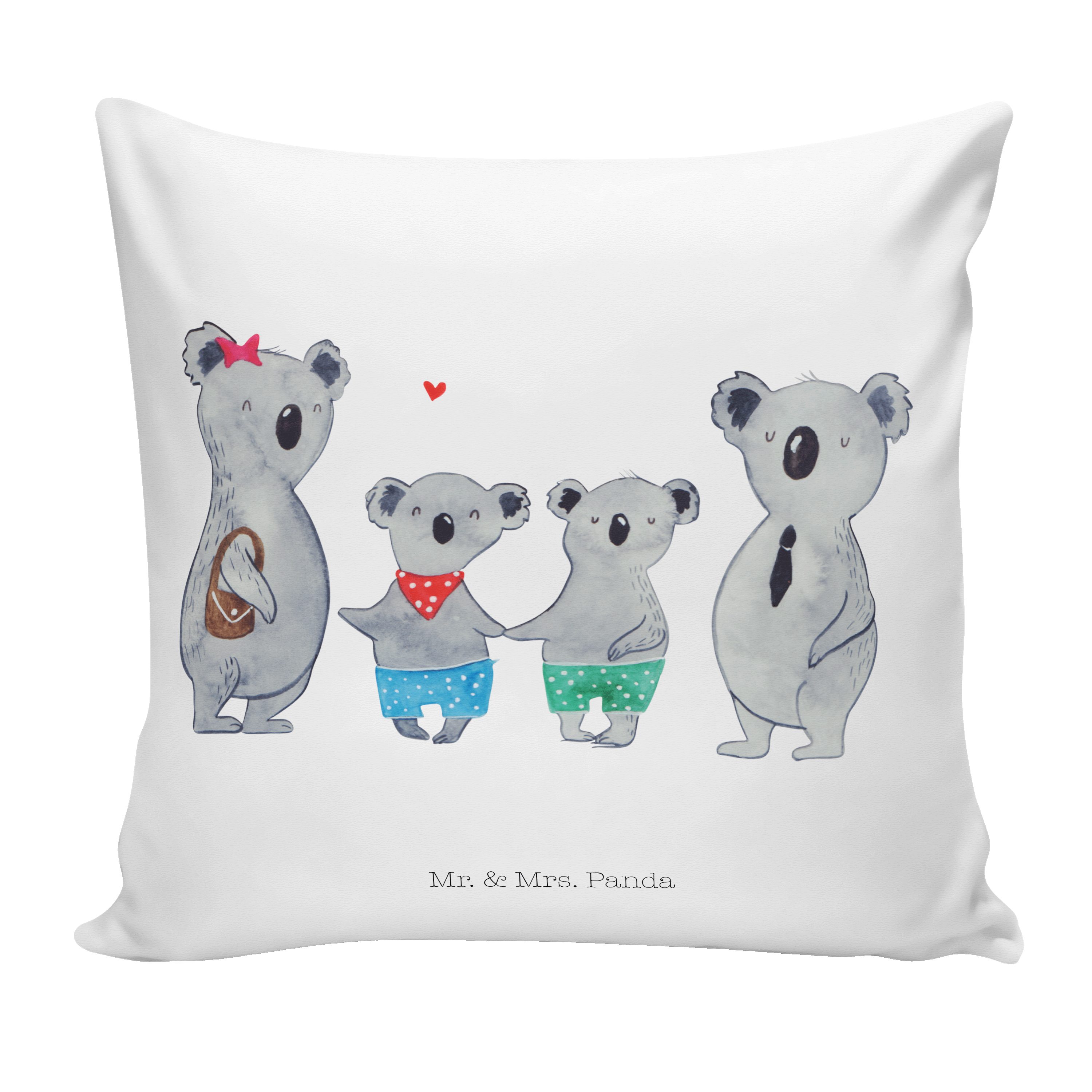 Mr. & Mrs. Panda - beste Geschenk, Familie, Familie Dekokissen - Lieblingsfamilie zwei Koala Weiß