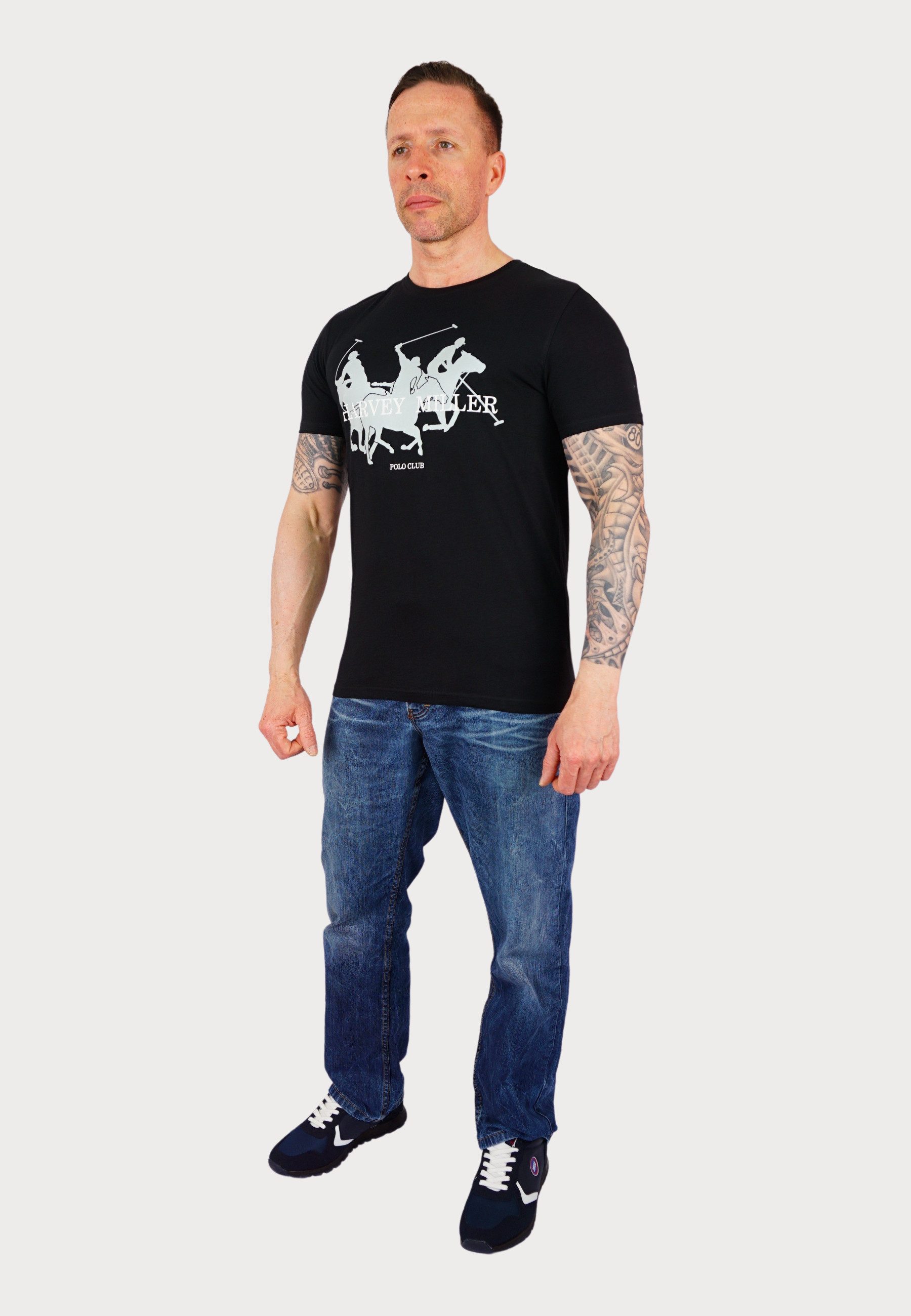 Harvey Miller T-Shirt T-Shirt Kurzarmshirt Horses günstig online kaufen