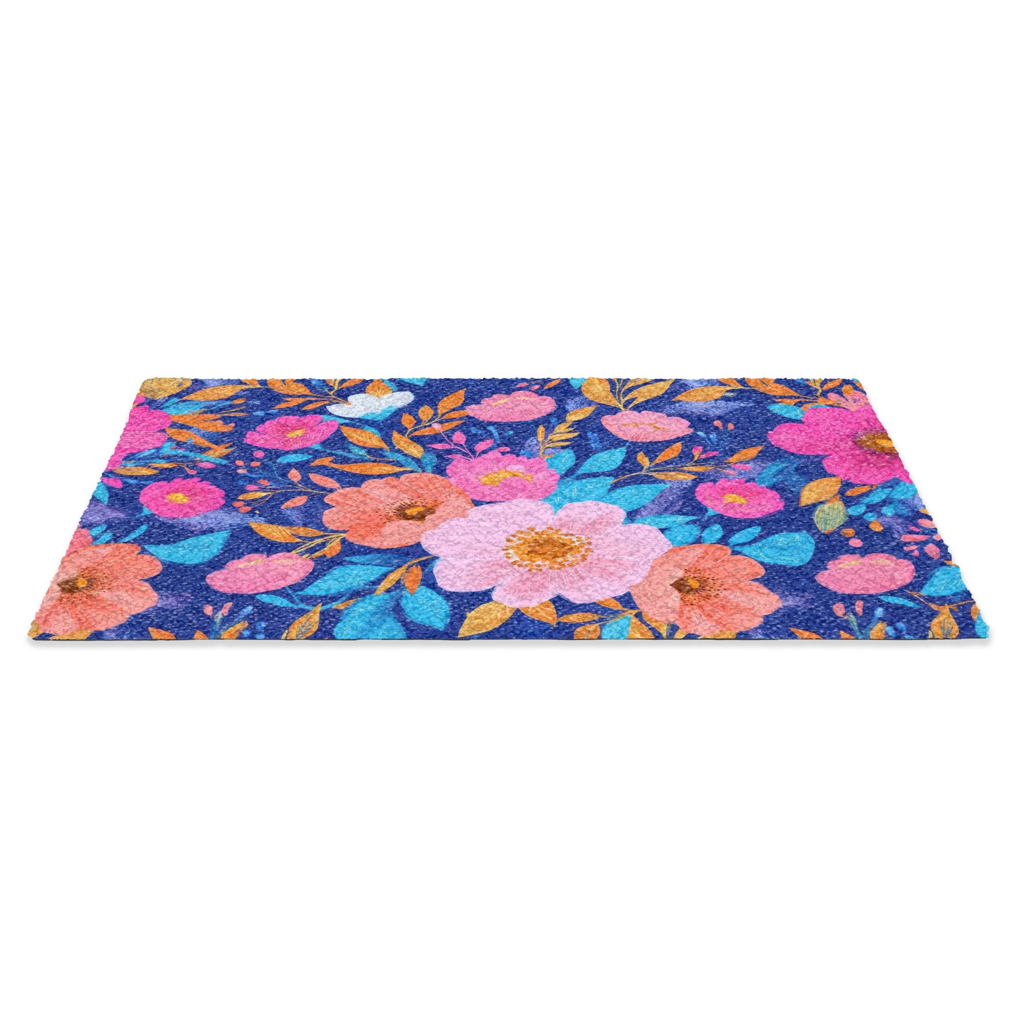 MuchoWow Fußmatte Blumen - Blau - günstig online kaufen