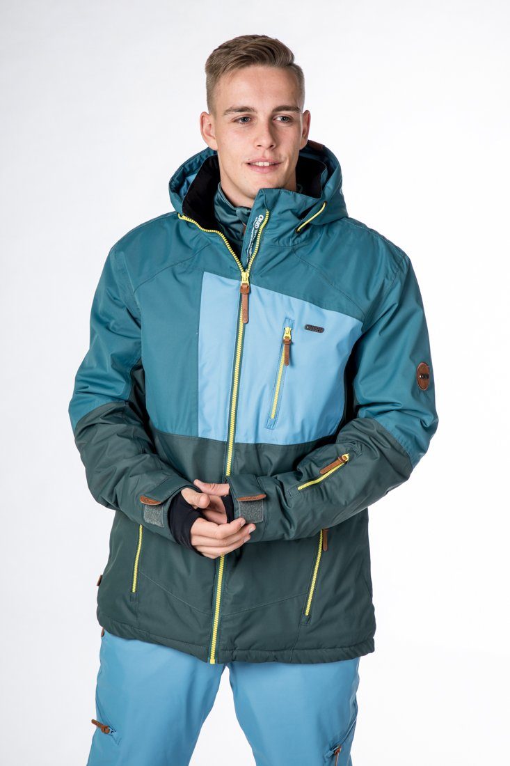 CNSRD Skijacke JOHN CS MEN mit hochschließendem Kragen und Kapuze petrol-lightblue-forest