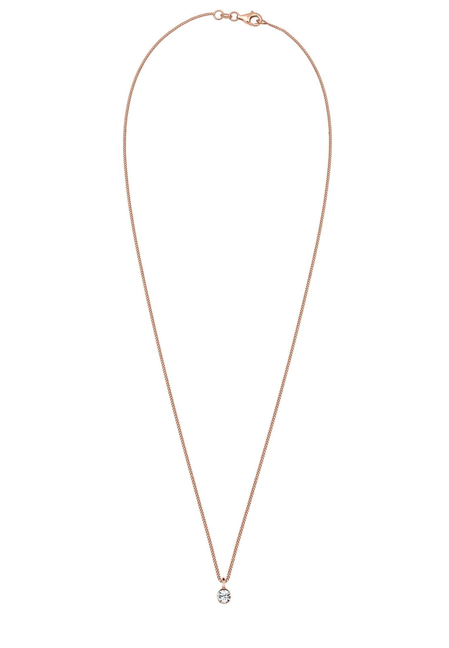 Elli Kette mit Anhänger 925 Sterling Silber rosévergoldet, mit Kristallen von Swarovski® – Bild 3 von 5