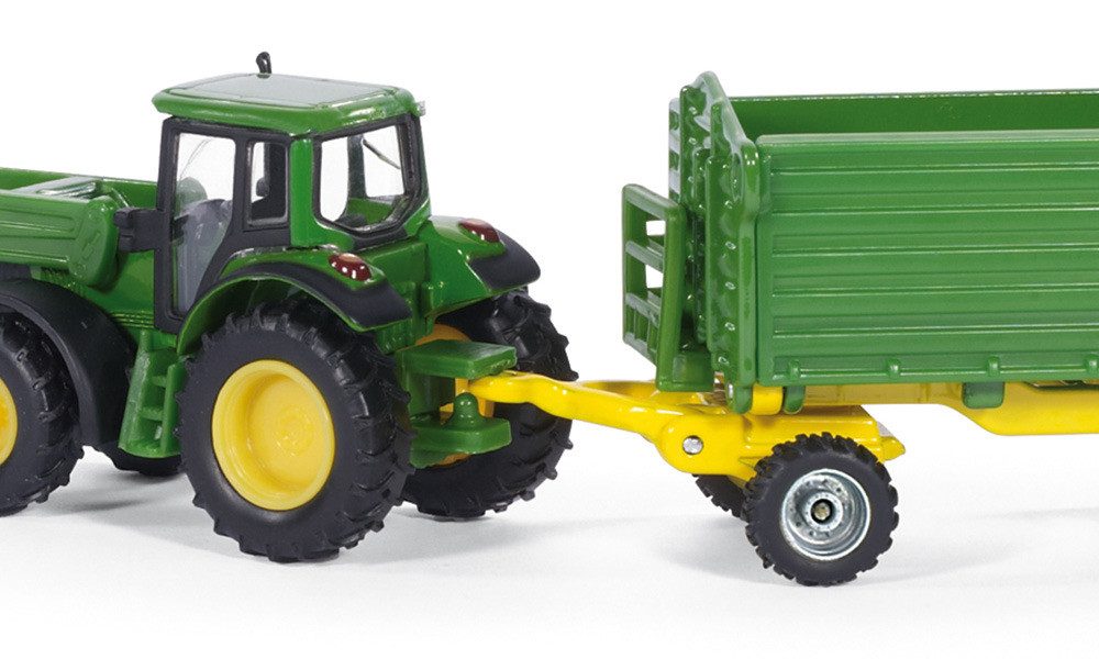 SIEPER Modelltraktor siku John Deere mit Frontlader und Anhänger 1:87