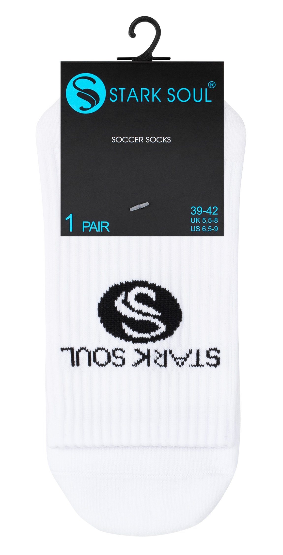 Socken Sportsocken Weiß Rutschfeste Stark Fußball Sportsocken mit Soul® Anti-Rutsch-Sohle -
