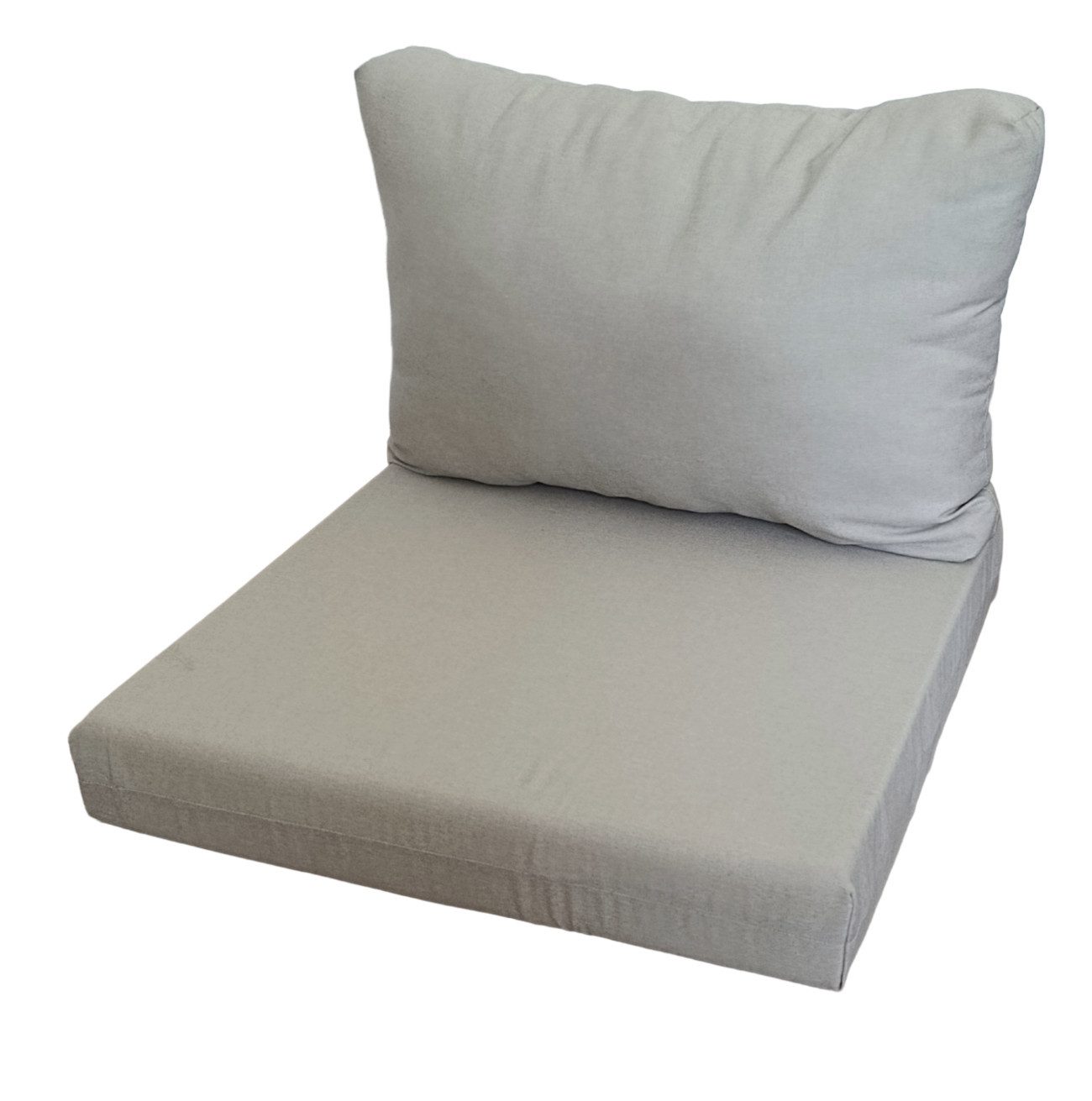 Rattani Polsterauflage Kissen Polster für Poly Rattan Sessel Möbel, (Set Sitz und Rückenkissen), 2 teiliges Set . Sitz + Rücken . Stoff Milano hell grau