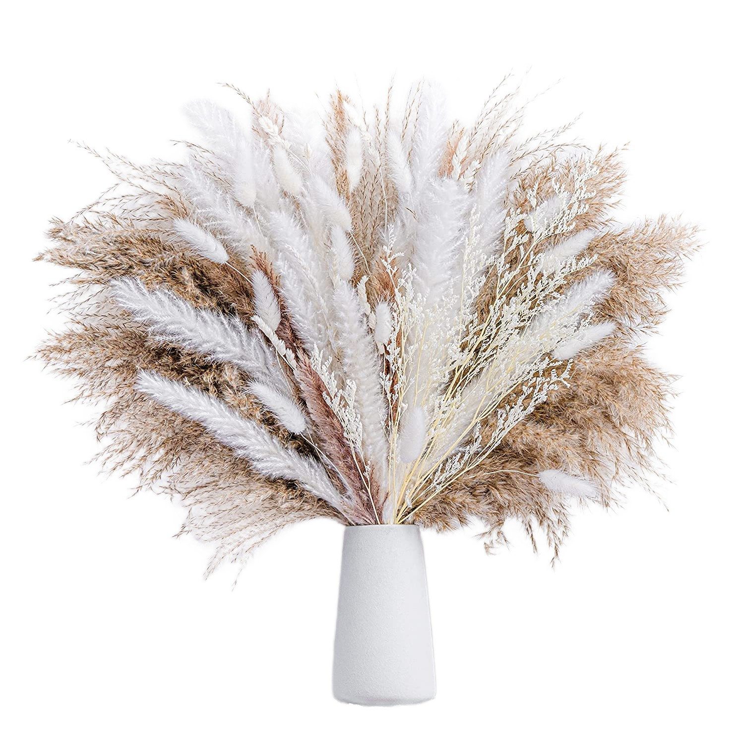 Trockenblume Pampasgras Getrocknet DIY 85pcs Natürliche Trockenblumen Boho Deko
