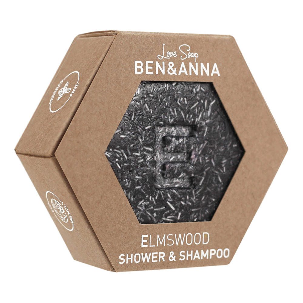Ben & Anna Festes Haarshampoo Love Soap - Elm Wood Shower & Shampoo 60g