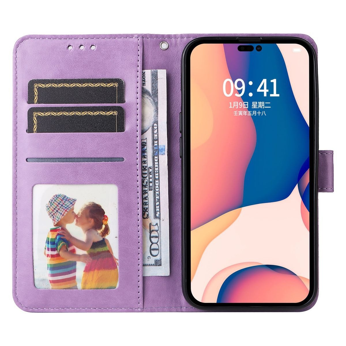 König Design Handyhülle Apple iPhone 14 Pro, Schutzhülle Schutztasche Case Cover Etuis Wallet Klapptasche Bookstyle