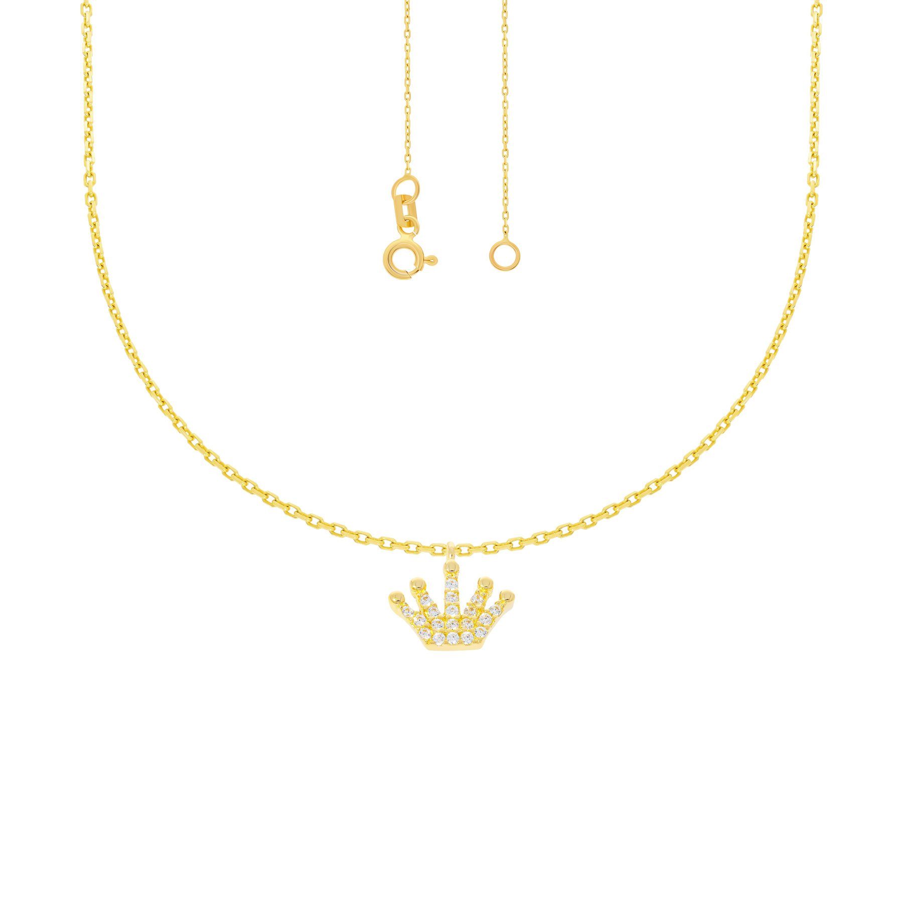 Stella-Jewellery Collier 585 Gelbgold Collierkette Krone günstig online kaufen