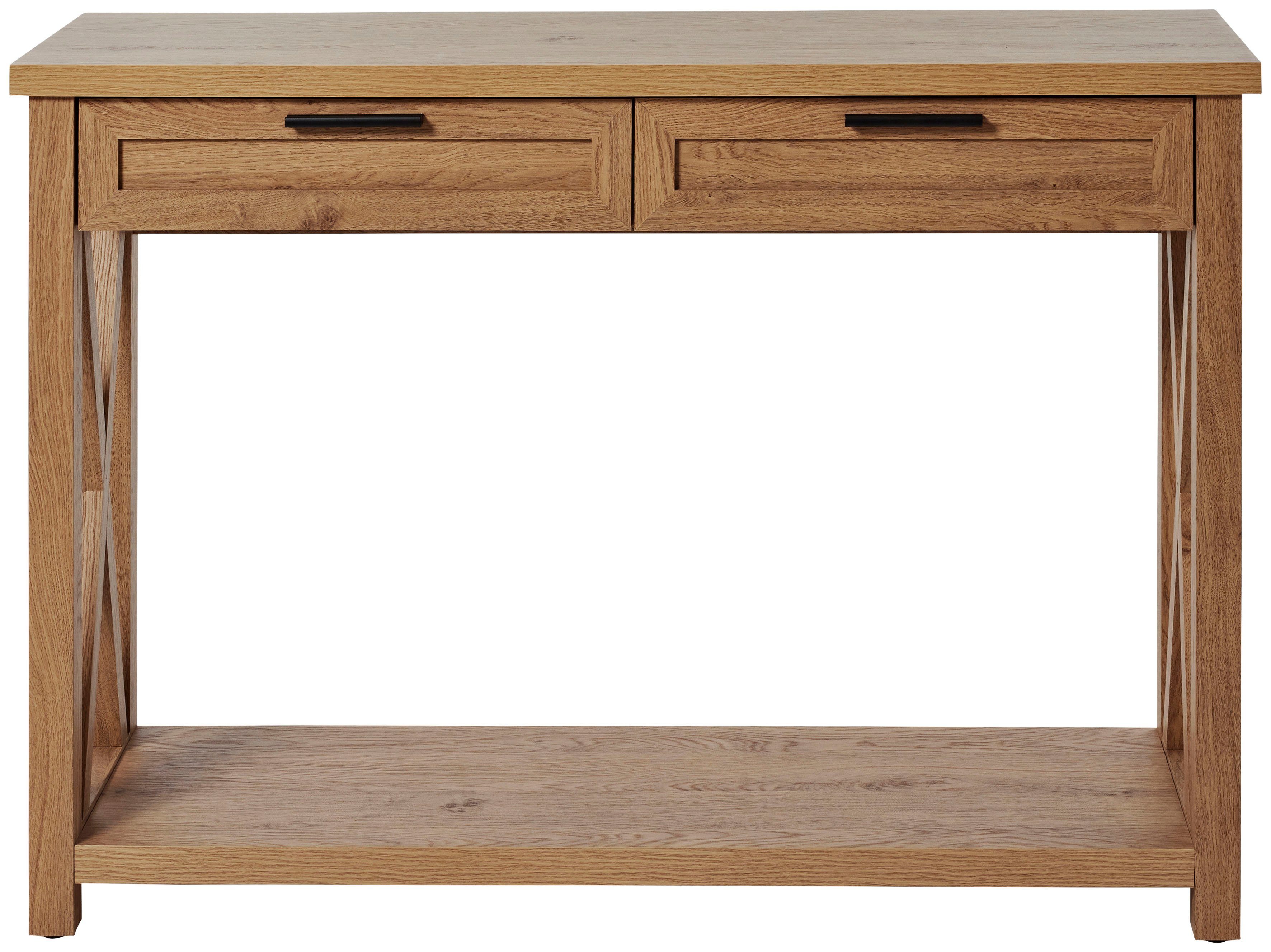 Jahnke Konsolentisch Chalet (1-St), Konsolentisch mit 2 Schubladen und Ablage, Landhausstil, X-Design