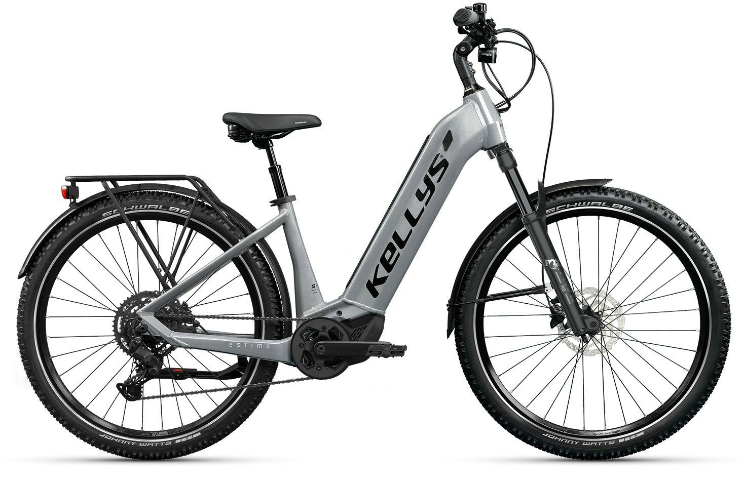 Kellys E-Bike Touren Bike Estima X70 P Light Grey 27,5" 820 Wh Wave, 11 Gang Shimano SHIMANO Deore XT Linkglide M8130 (direct mount) Schaltwerk