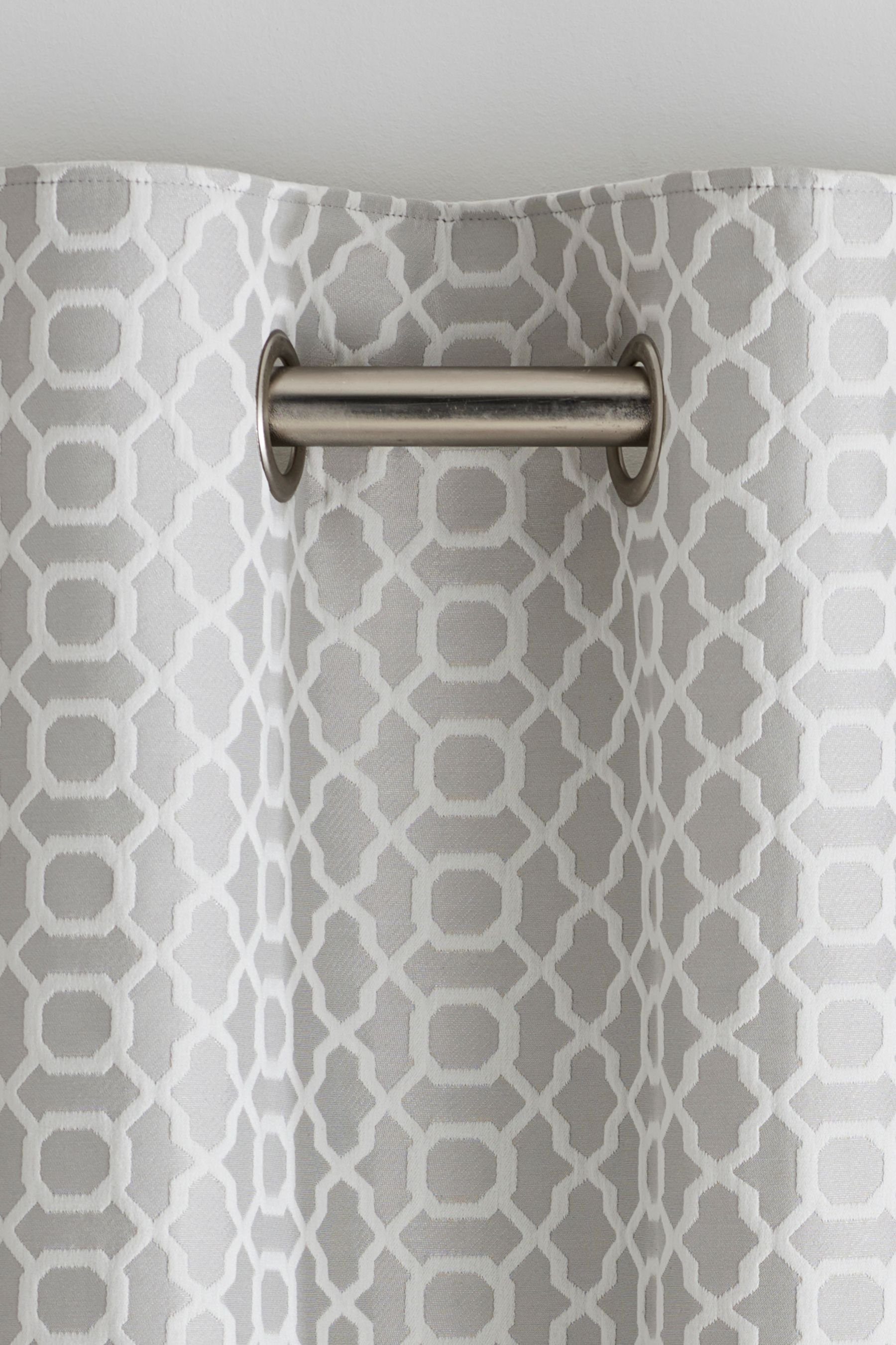 Vorhang Gewebte Vorhänge St) Muster, geometrischem Silver (2 Grey Next, Light mit