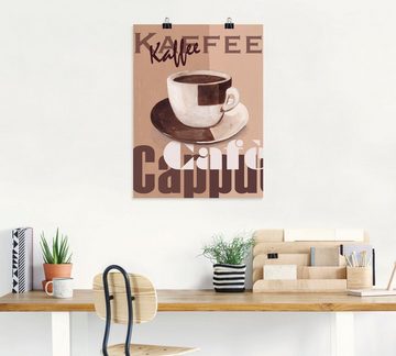 Artland Poster Kaffee, Getränke (1 St), als Alubild, Leinwandbild, Wandaufkleber oder Poster in versch. Größen