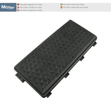McFilter HEPA-Filter Filter geeignet für Miele S8340 EcoLine PowerLine S8, S8360, passgenau, schwarz, Alternative zu SF-AH 50