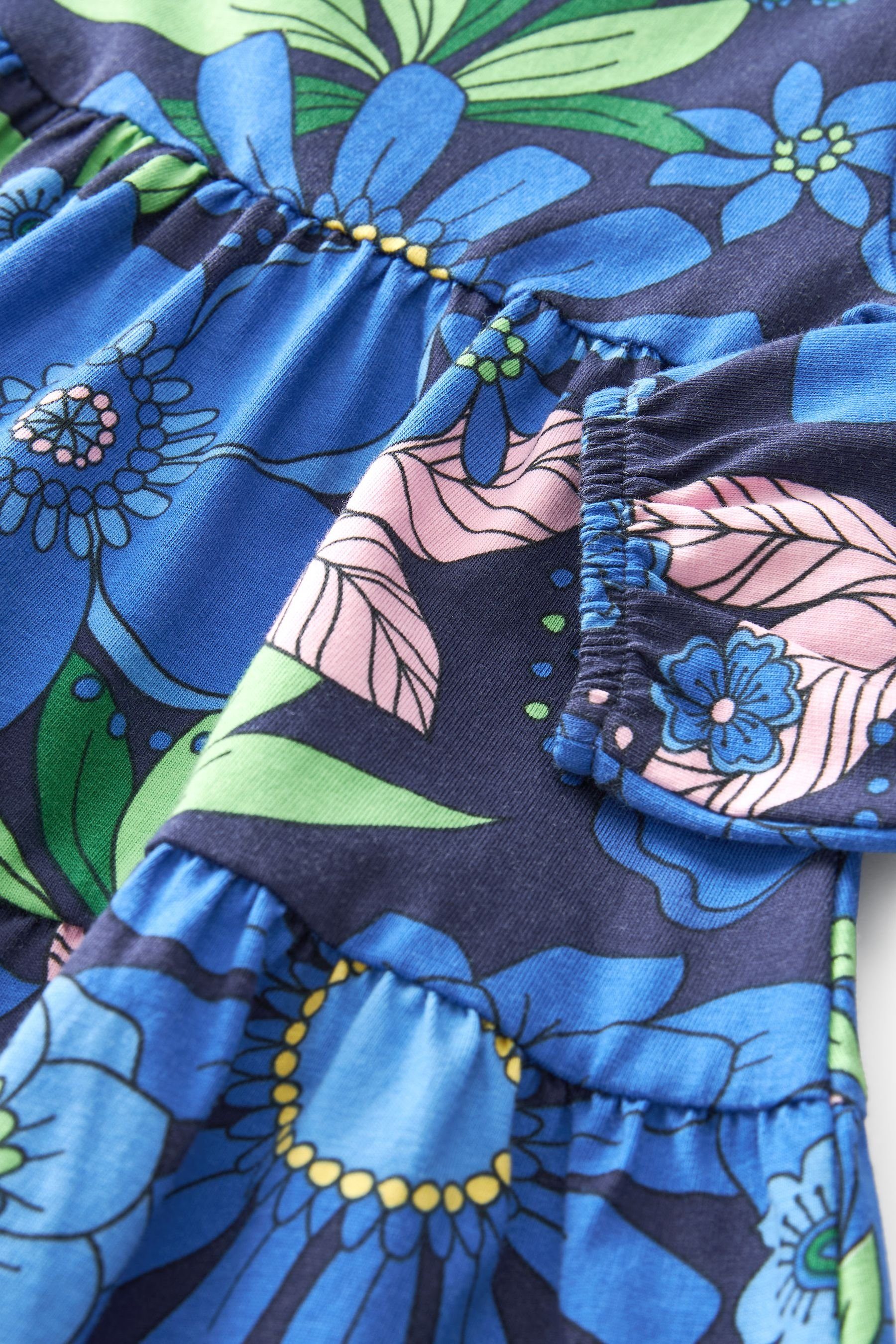Next Jerseykleid Bright (1-tlg) Blue Floral Jerseykleid Langärmeliges