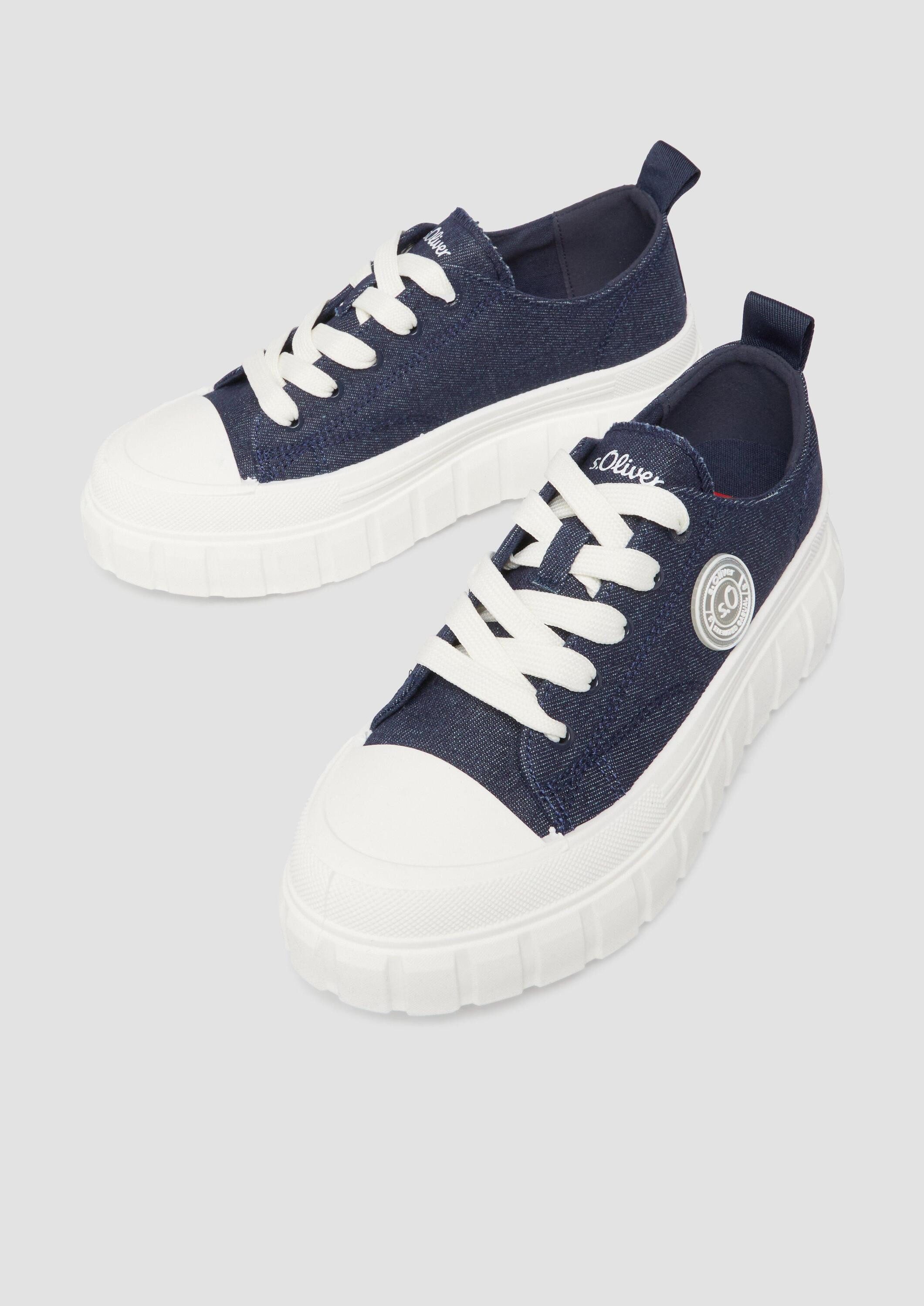 s.Oliver Sneakers Sneaker Textil-Sneaker mit Plateau-Sohle