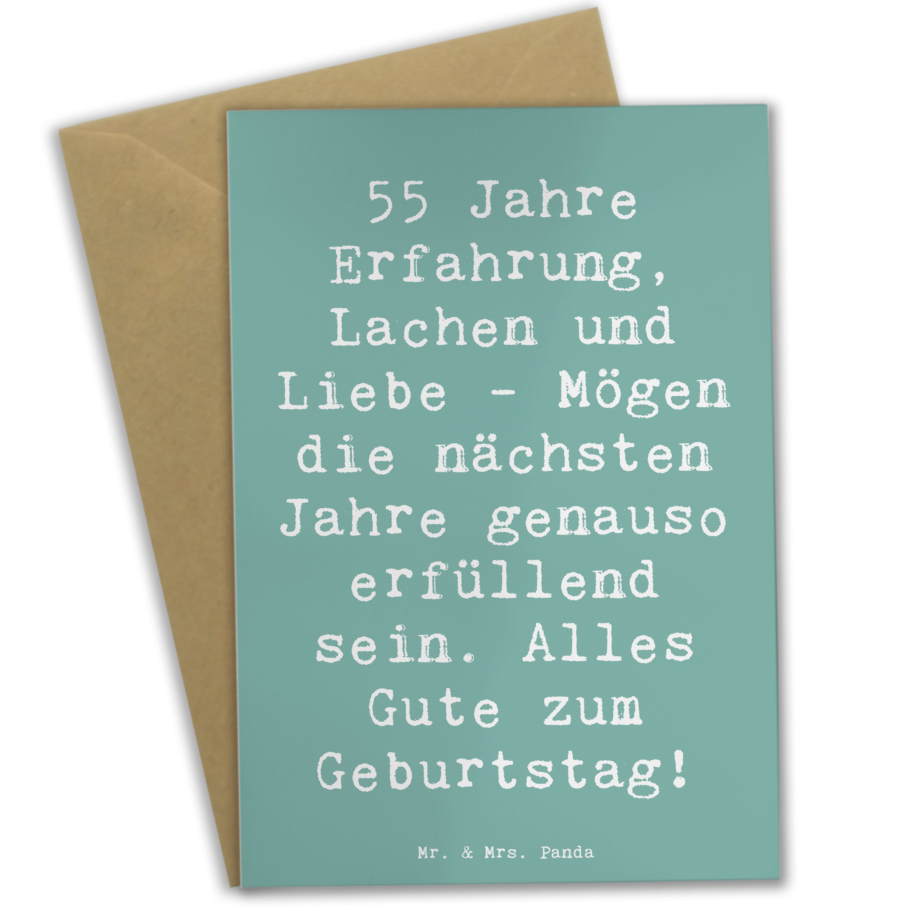 Mr. & Mrs. Panda Grußkarte Spruch 55. Geburtstag Erfüllung Weiß