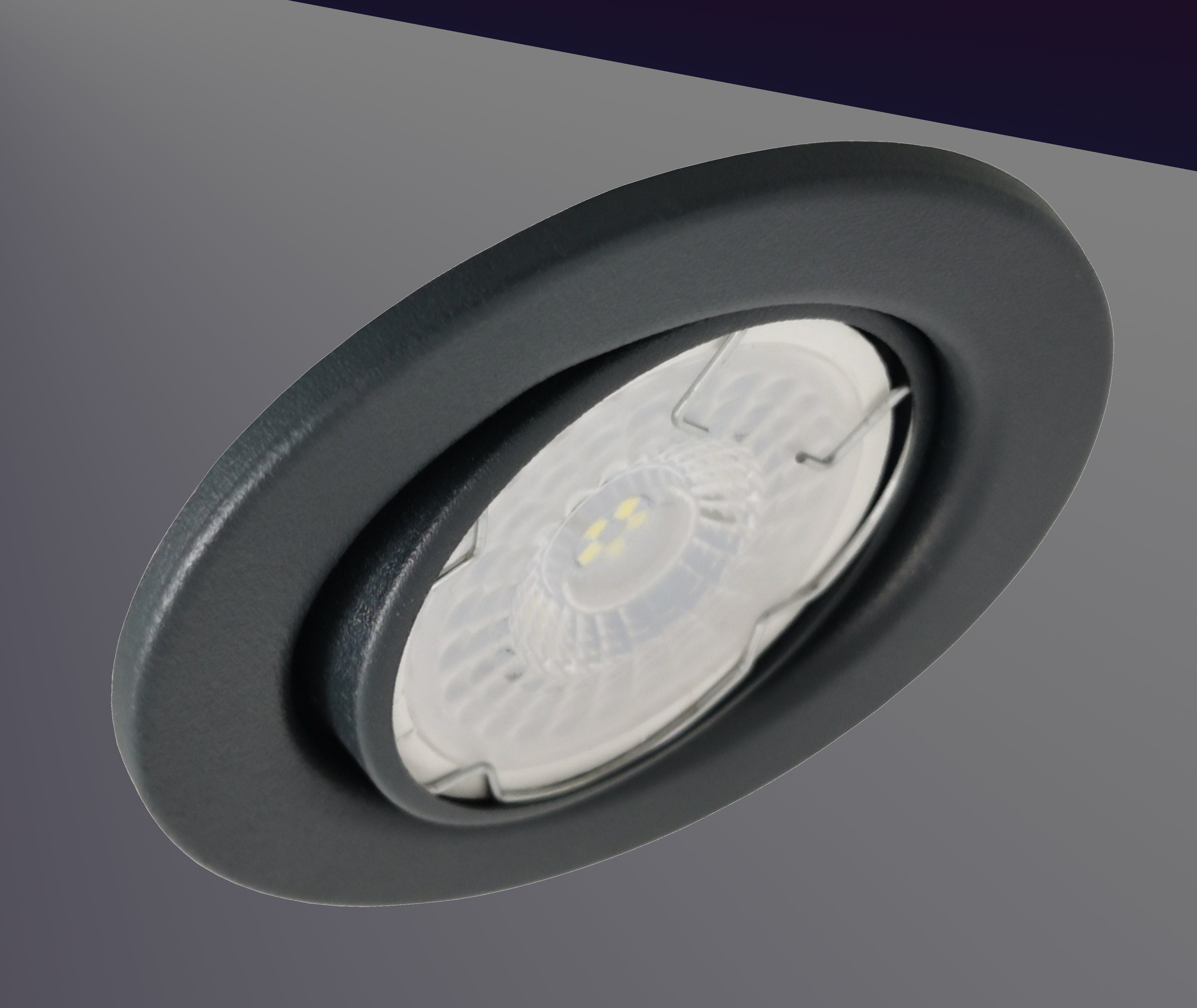 TRANGO LED Einbauleuchte, 6er Set 6729-061MCOB LED Einbaustrahler in Anthrazit matt schwenkbar inkl. 6x 5 Watt 3000K warmweiß Ultra Flach LED Modul, Einbauspots, Deckenstrahler, Badleuchte, Deckenleuchte, Deckenspot, Downlight