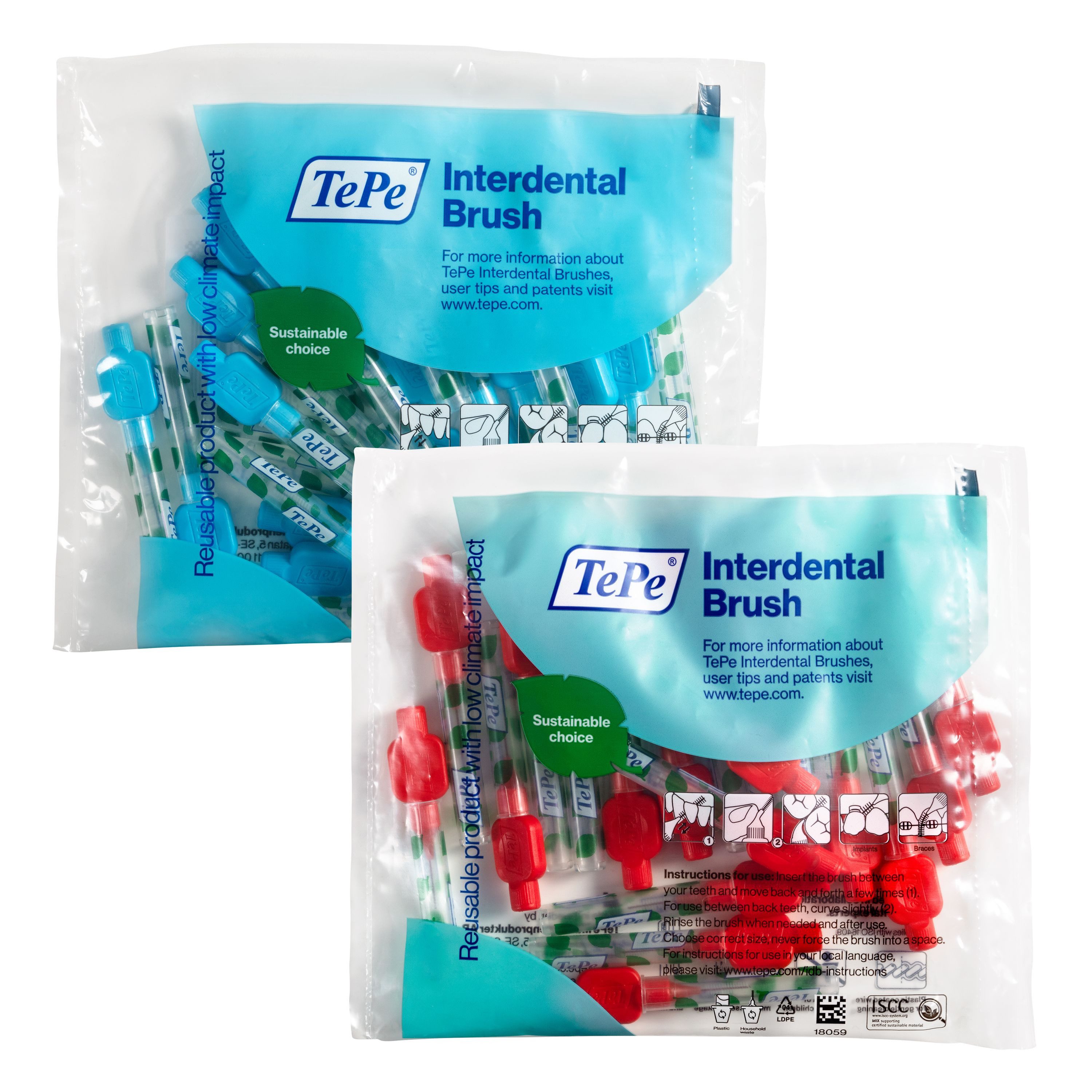 Interdentalbürsten 40er-Pack TePe Original Zahnreinigungsstäbchen aus Schweden