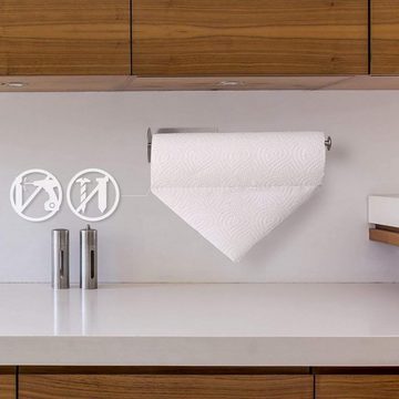 Homfa Küchenrollenhalter Küchenrollenständer Rollenhalter Handtuchhalter Küche Edelstahl, selbstklebend