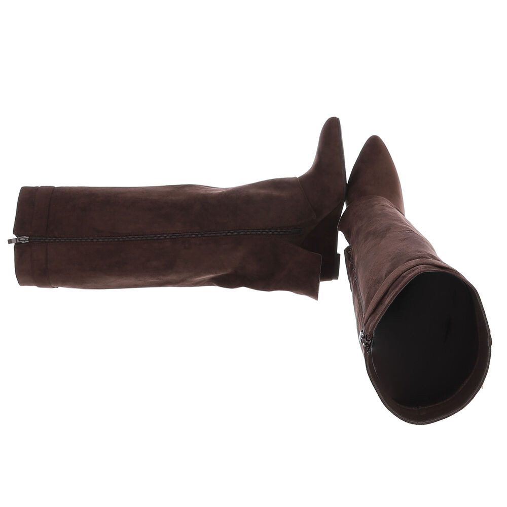 Ital-Design Damenstiefel mit hohem Schaft und Schmuckdetail Keilstiefel (92125463) Keilabsatz/Wedge Stiefel in Braun