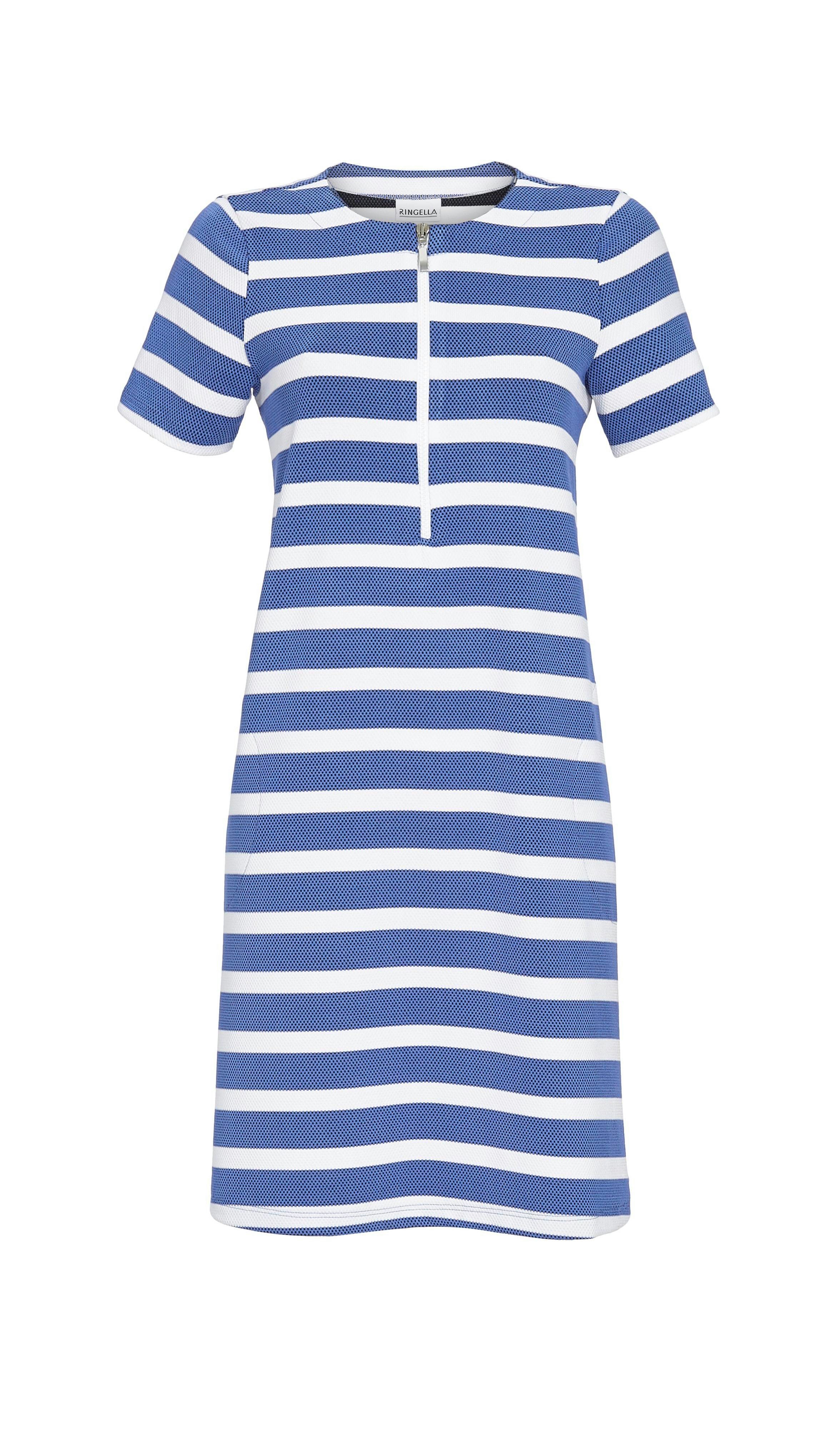 Ringella Sommerkleid mit Reißverschluß aus feiner Piqué-Ware Maritimer Ringel