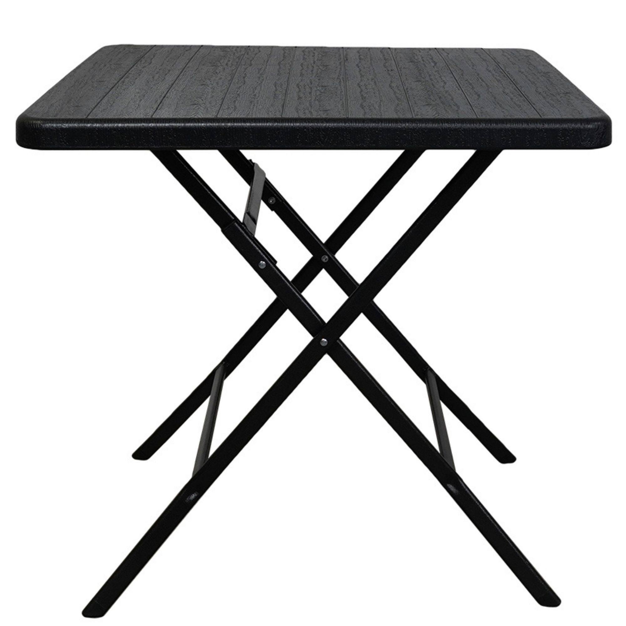 PROREGAL® Gartentisch Balkontisch klappbar 78x78cm 4 Personen Holz Optik Schwarz wetterfest, Hochwertiger Gartentisch Outdoortisch für Garten Terrasse oder Balkon