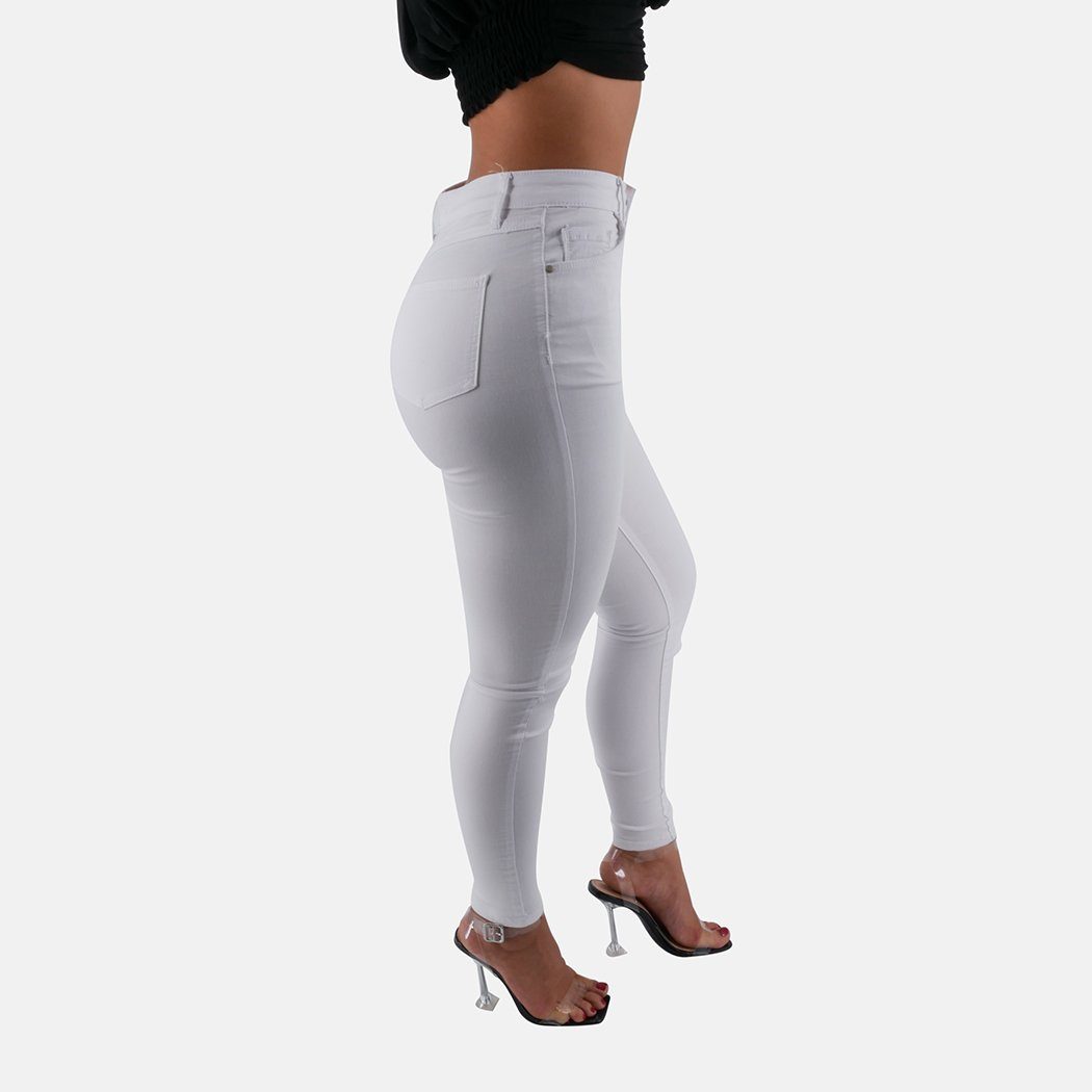 (1-tlg) Weiß Elara Super High Waist Jeans High-waist-Jeans Damen Elara