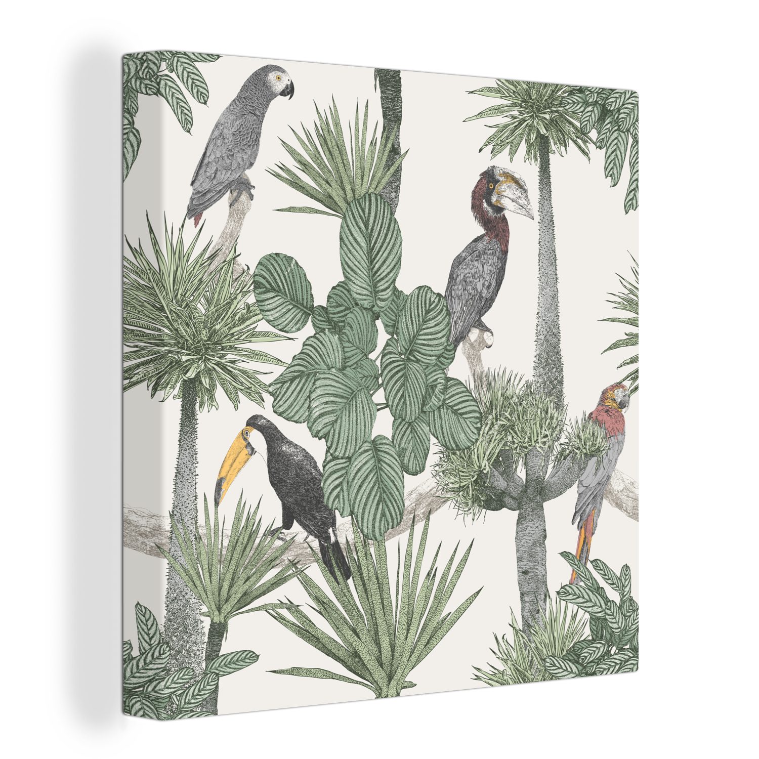 OneMillionCanvasses® Leinwandbild Natur - Vögel (1 für Bäume, Wohnzimmer Schlafzimmer - St), Bilder Leinwand