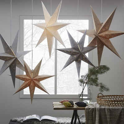 STAR TRADING LED Stern Papierstern Weihnachtsstern Leuchtstern hängend 7-zackig D: 75cm weiß