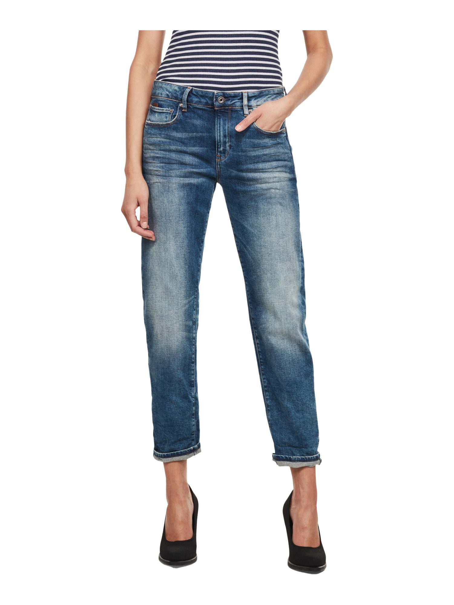 G-STAR 5-Pocket-Jeans blau,Casual,Baumwolle,Unifarben,Boyfriend Fit