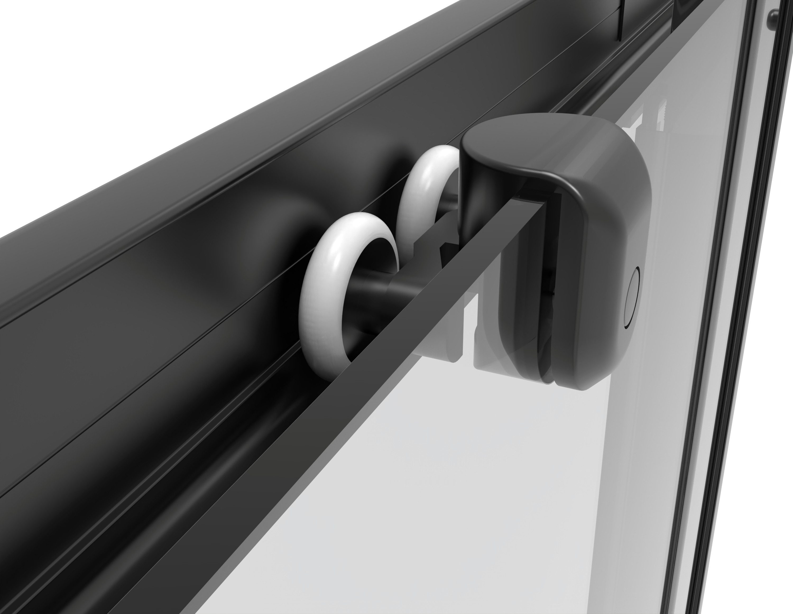 welltime Corner Shower Trento Nero Plus, WxL: 90x90 cm, Safety Glass, Anti-Limescale Coating, Variable Adjustment Range, with Sliding Doors