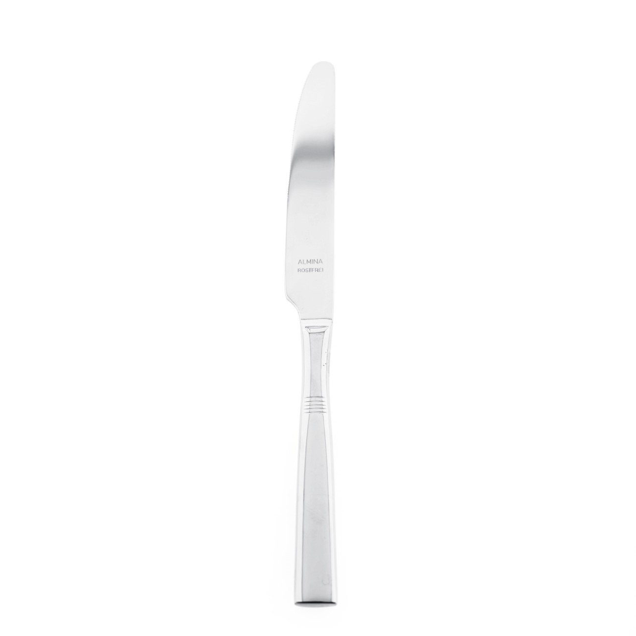 Almina Buttermesser 2 Tlg. Menümesser-Set aus Chrom-Edelstahl 18/10 Silber mit Design (2 Stück)