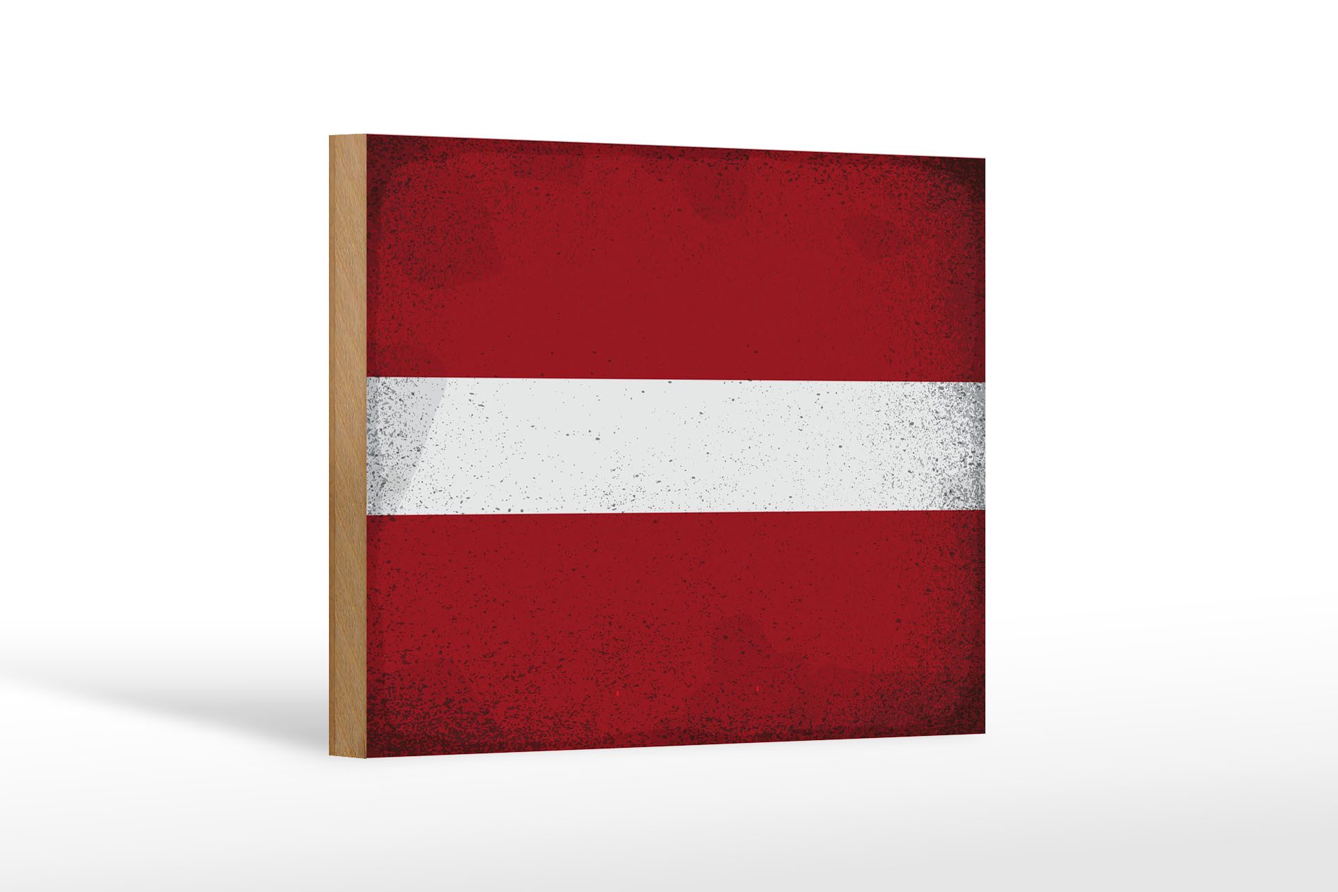 Femer GmbH Holzbild Flagge Lettland 18x12 cm Flag of Latvia Vintage, Flaggen (1 St), Glatte Holzfaserplatte (MDF), vorn beschichtet
