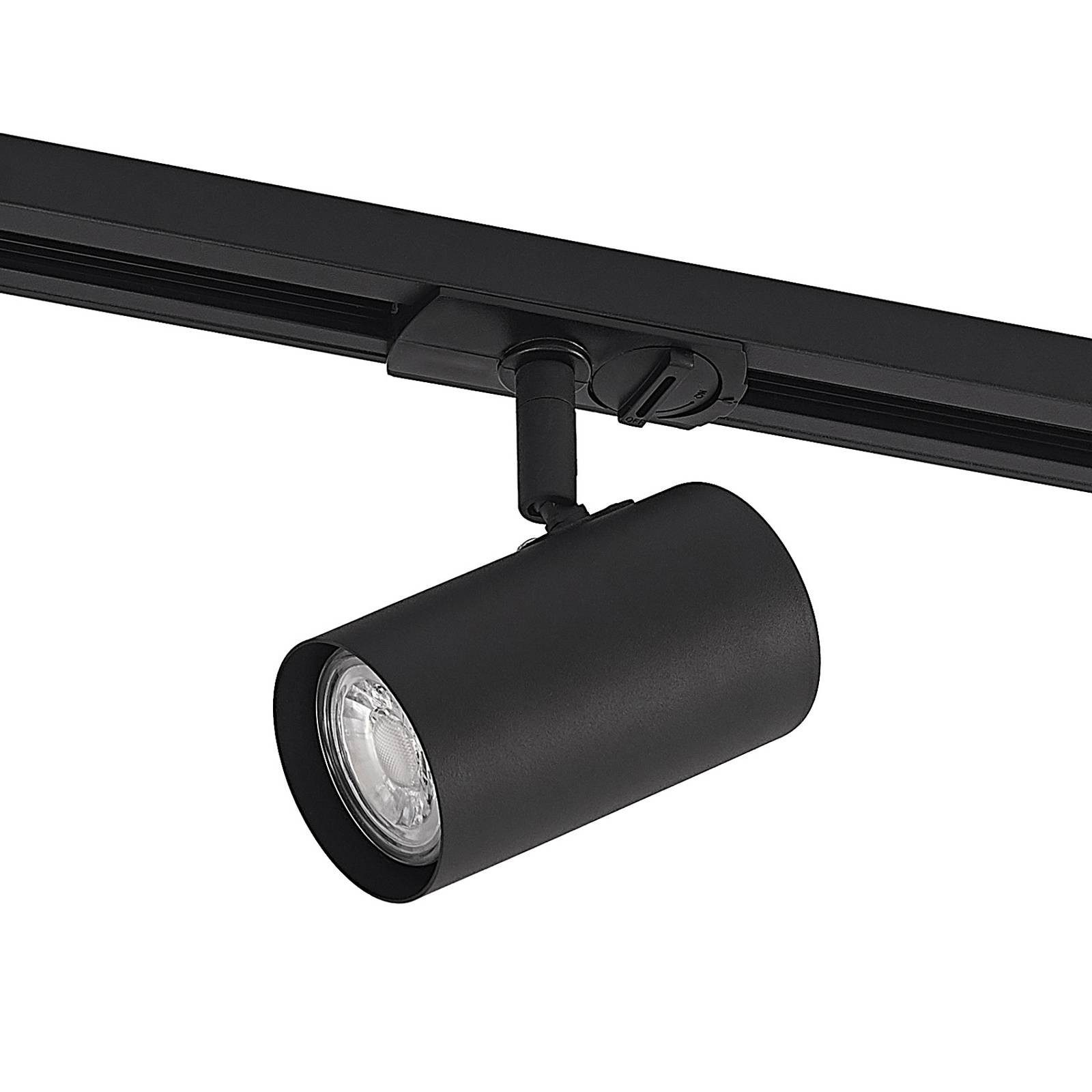 Lindby Schienensystem-Leuchten Linaro, Modern, Metall, Schwarz, 1 flammig, GU10, 1-Phasen Stromschiene