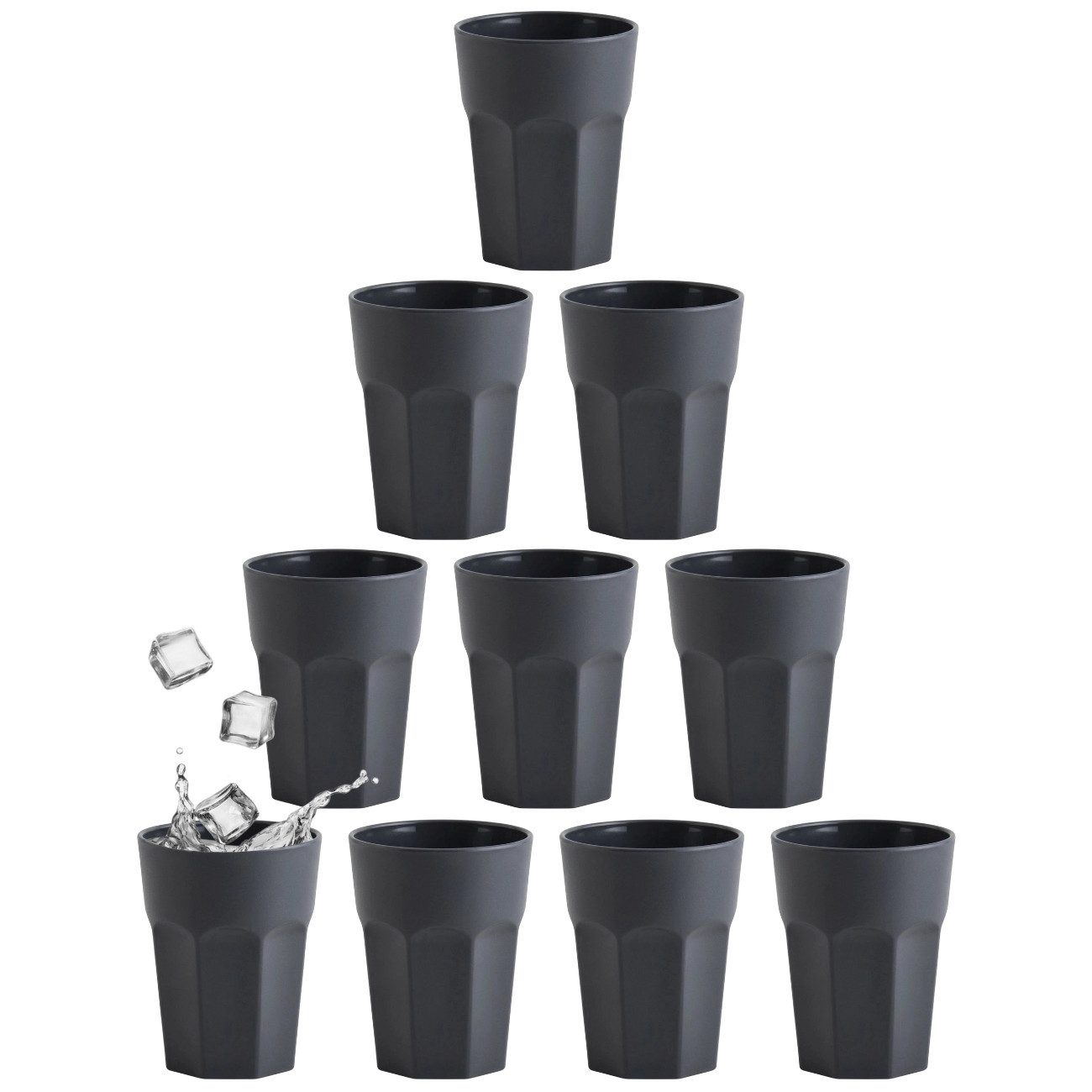 Engelland Becher Kunststoffbecher in modernen Pastellfarben, 250 ml, Mehrweg, 10-tlg., Kunststoff, spülmaschinengeeignet, bruchfest, wiederverwendbar, 250 ml, 0,25 Liter