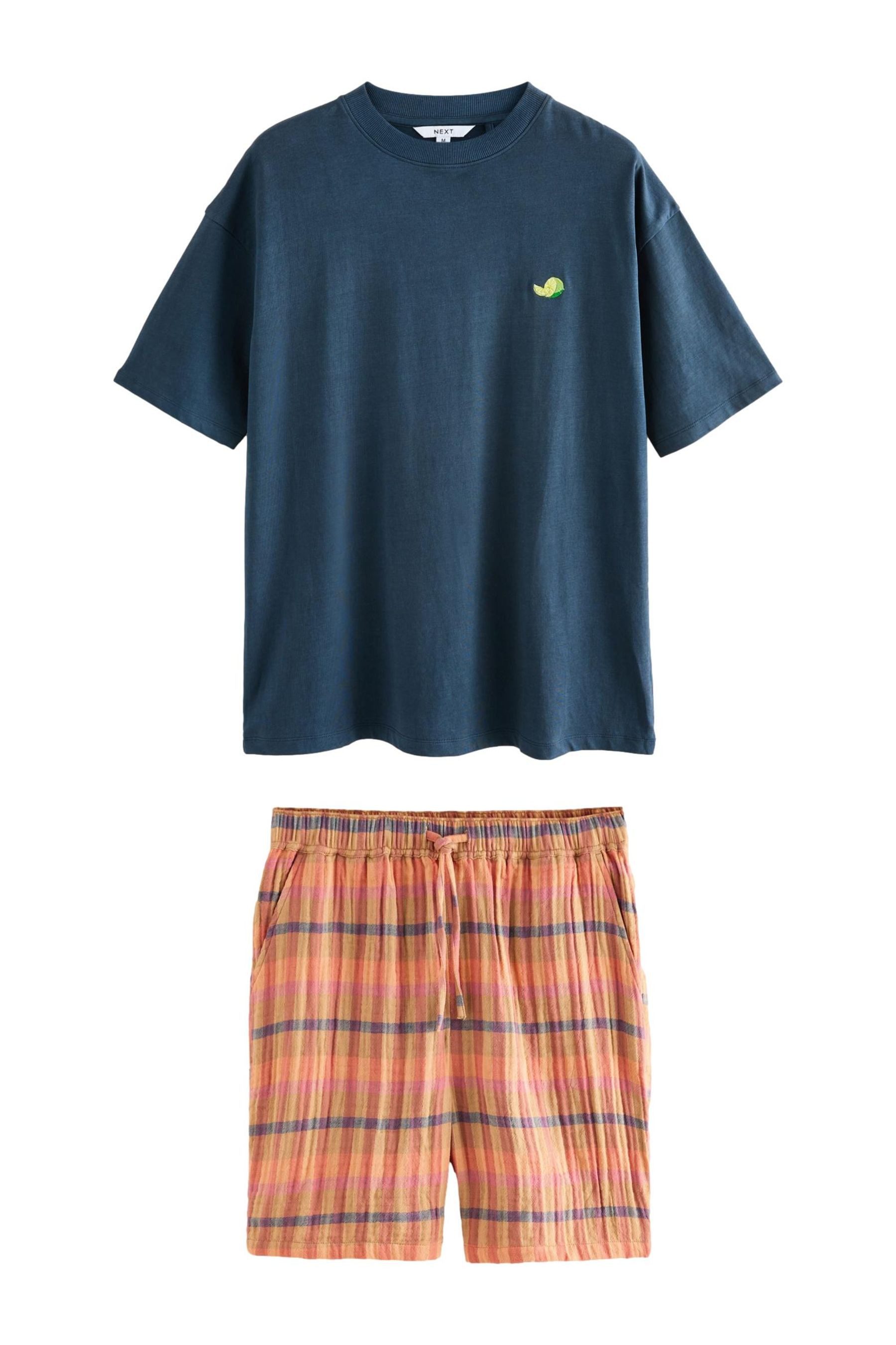 Next Pyjama Kurzärmeliger Schlafanzug mit Karomuster (2 tlg)
