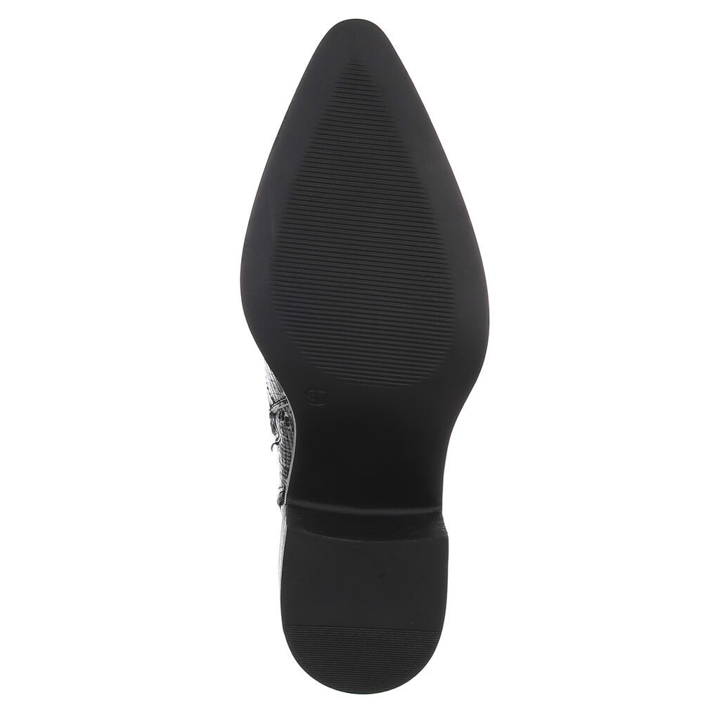 Ital-Design Eleganter Ankle-Stiefel aus strukturiertem Material für Damen Westernstiefelette (90542954) Blockabsatz Stiefeletten in Schwarz