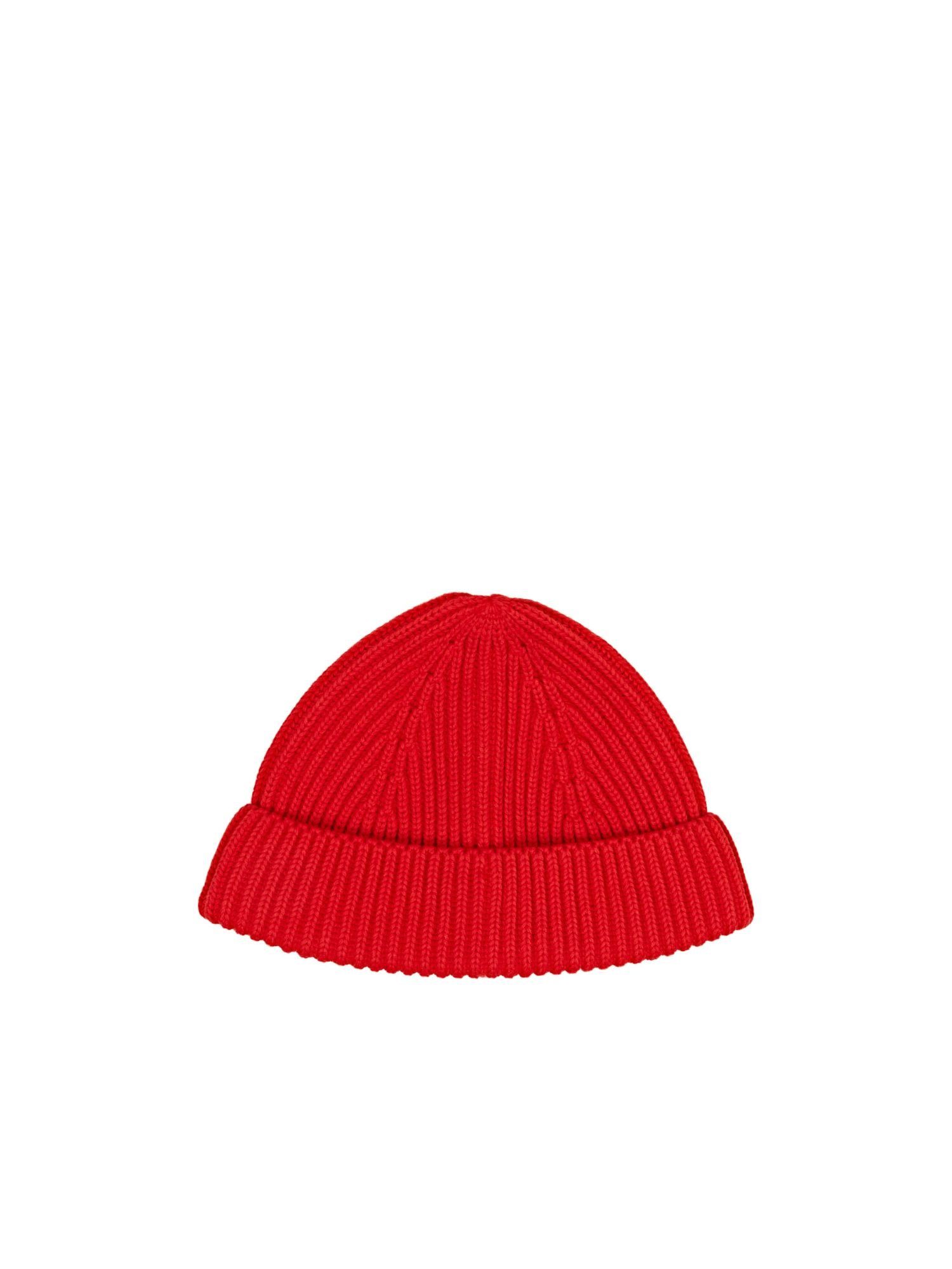 100 % Esprit RED Beanie Rippstrick-Beanie, Baumwolle