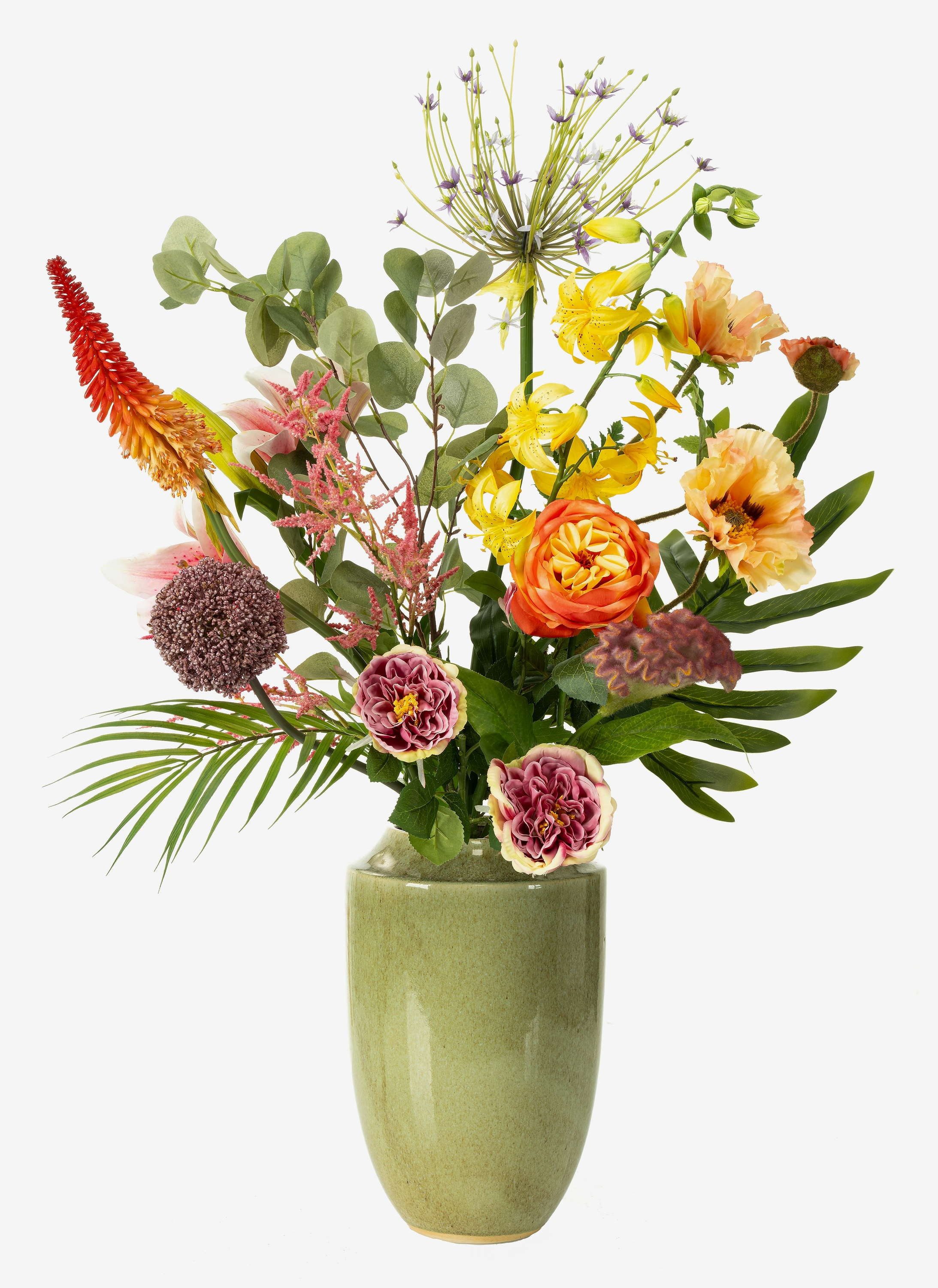 Kunstblumenstrauß Blumenstrauß künstlich Feme, bunt, 105cm, Ø70cm, artplants, Höhe 105.0 cm